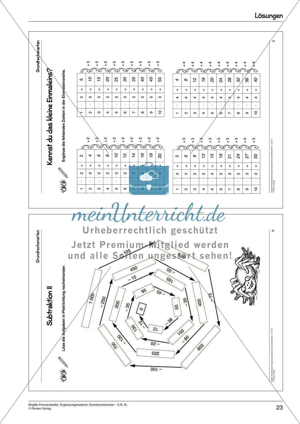 Ergänzungsmaterial: Grundrechenarten Preview 25