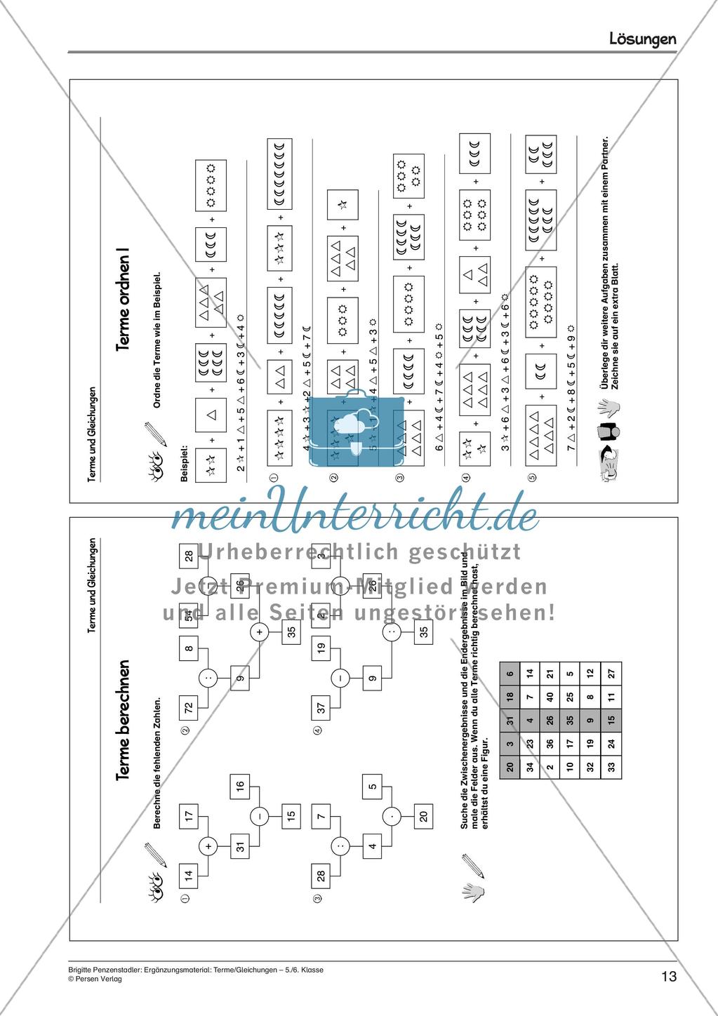 Ergänzungsmaterial: Terme und Gleichungen Preview 15
