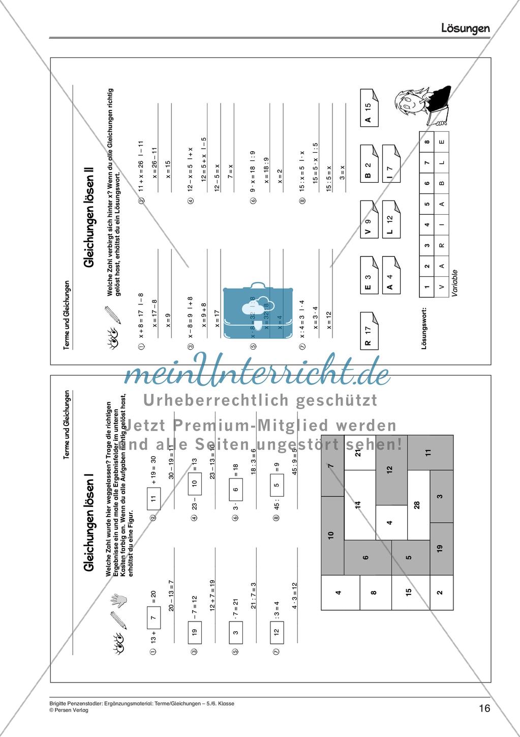 Ergänzungsmaterial: Terme und Gleichungen Preview 18