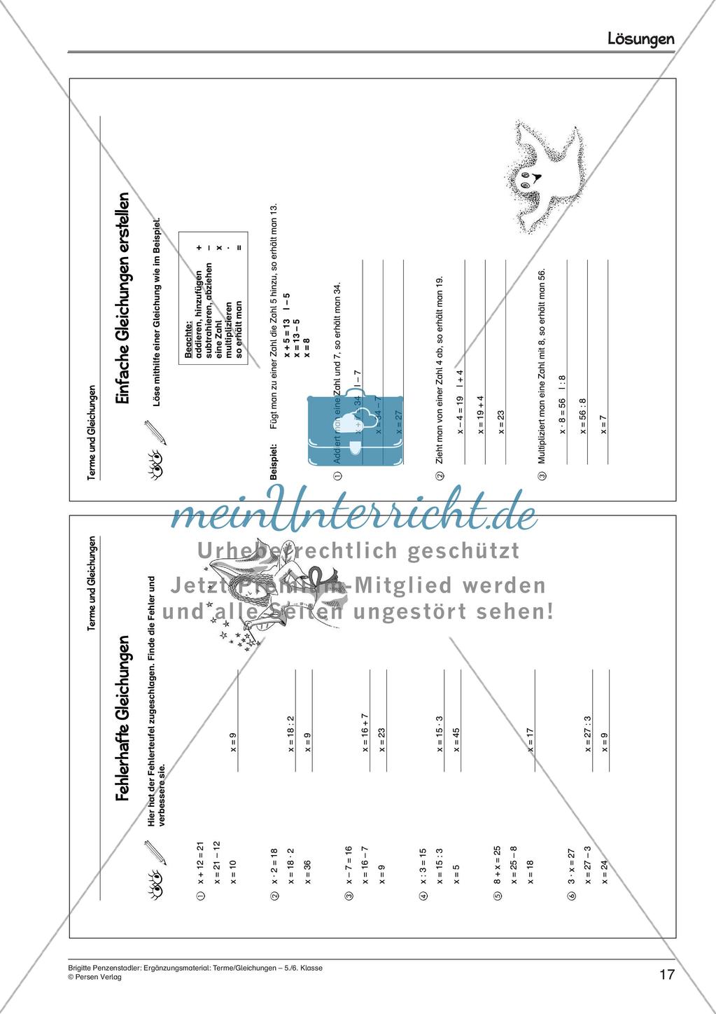 Ergänzungsmaterial: Terme und Gleichungen Preview 19