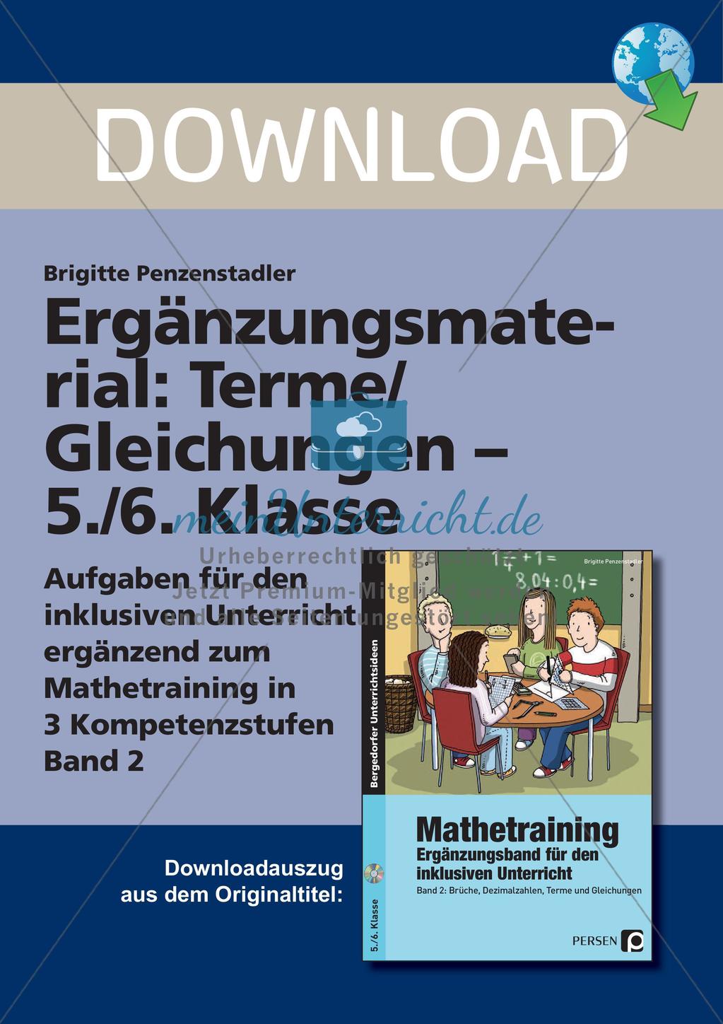 Ergänzungsmaterial: Terme und Gleichungen Preview 1