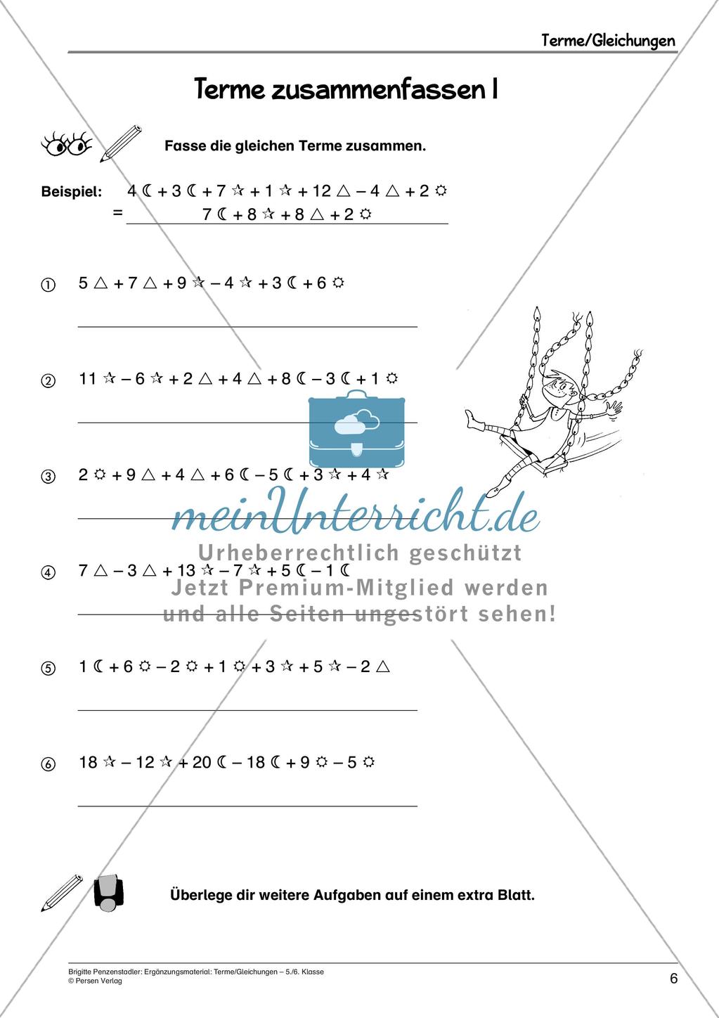 Ergänzungsmaterial: Terme und Gleichungen Preview 8