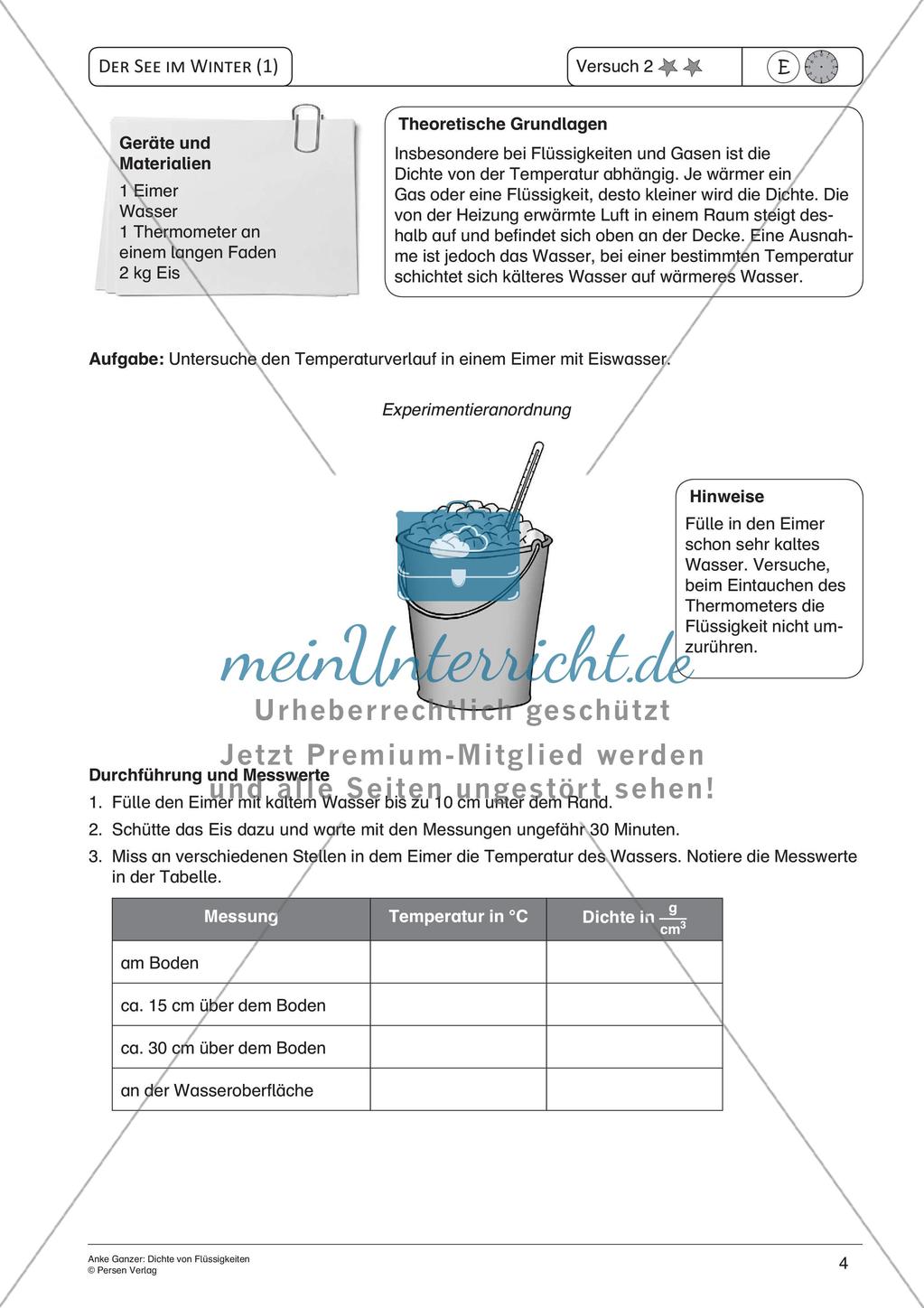 Experimente mit einfachen Mitteln: Dichte von Flüssigkeiten Preview 6