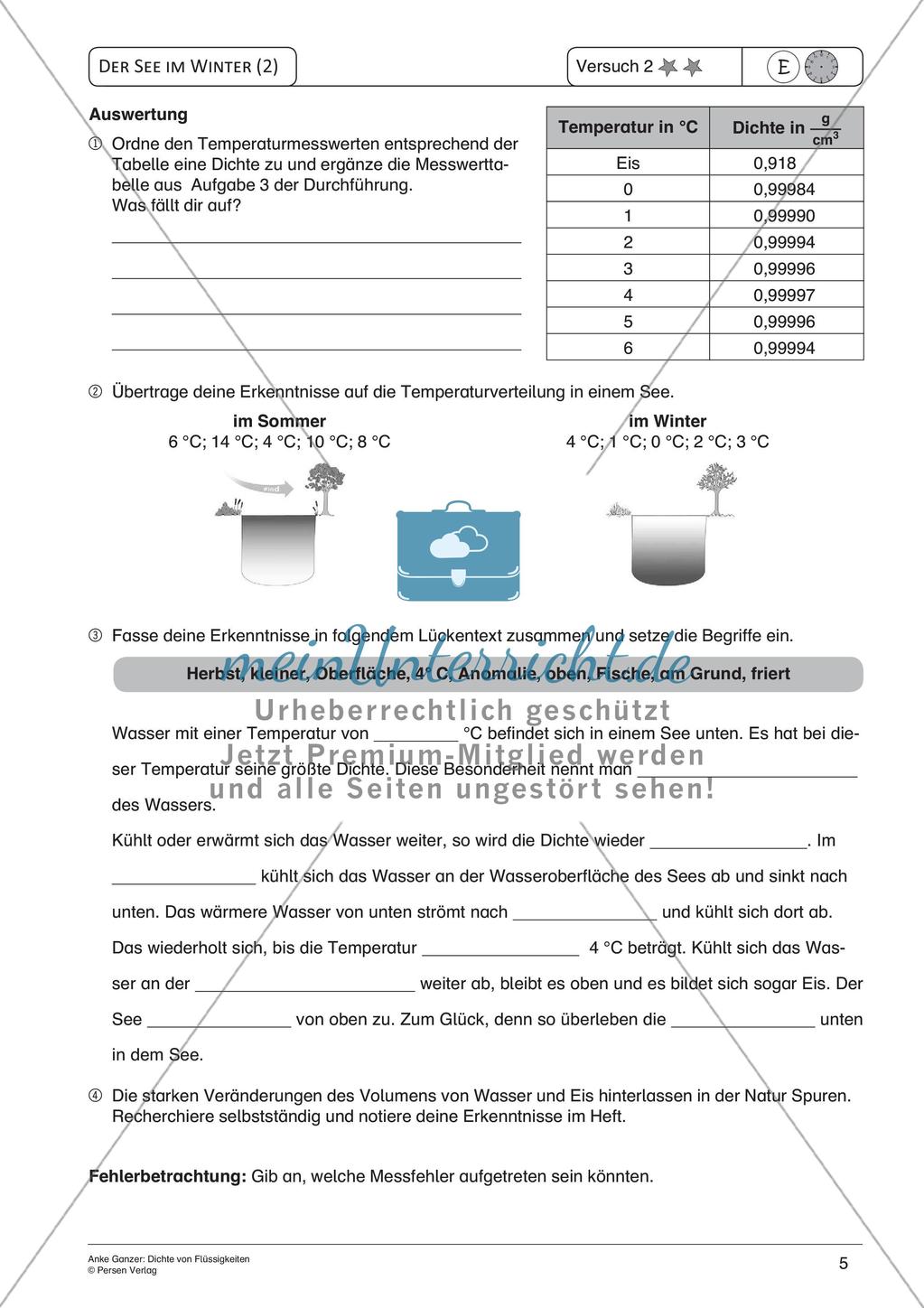 Experimente mit einfachen Mitteln: Dichte von Flüssigkeiten Preview 7