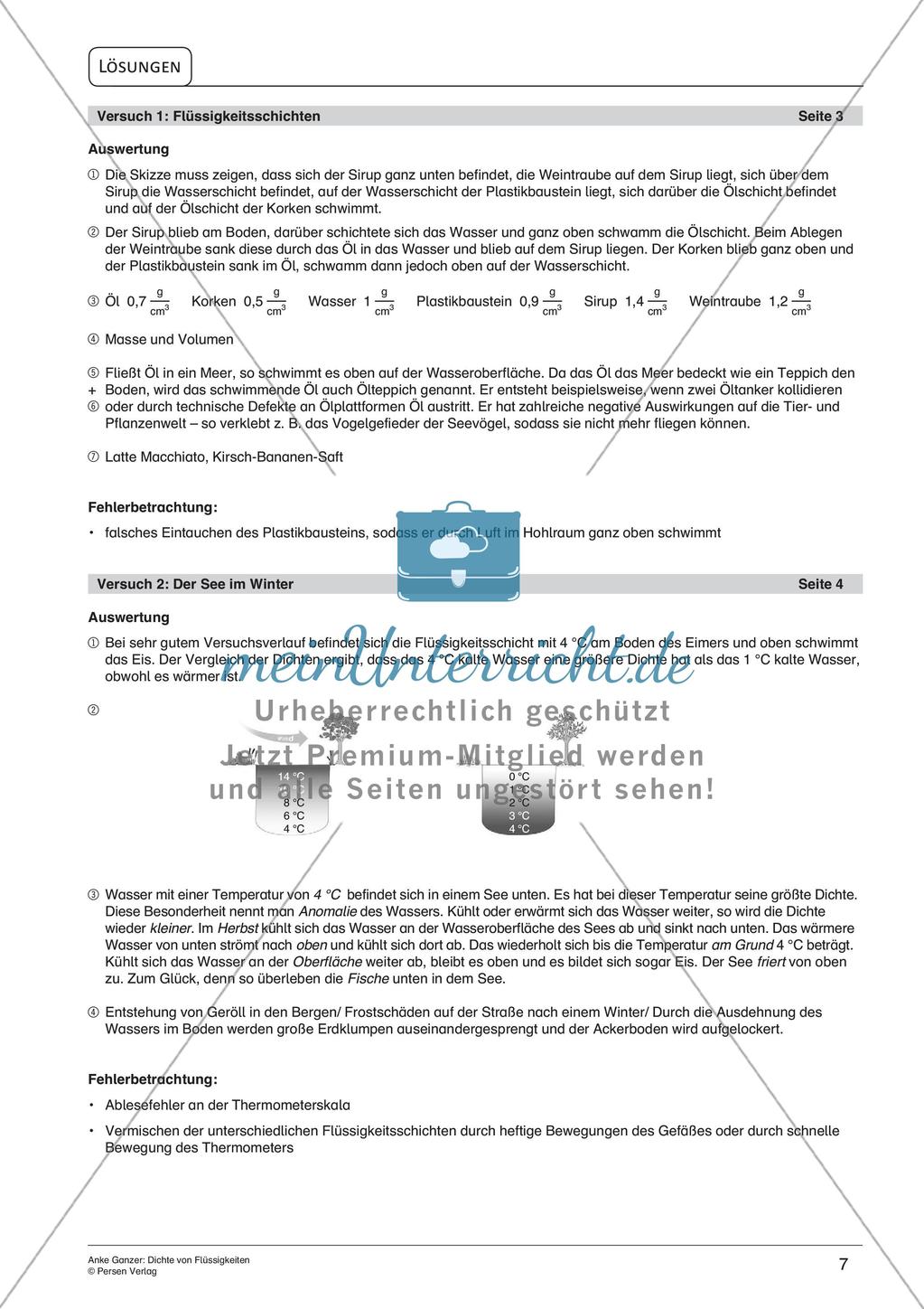 Experimente mit einfachen Mitteln: Dichte von Flüssigkeiten Preview 9