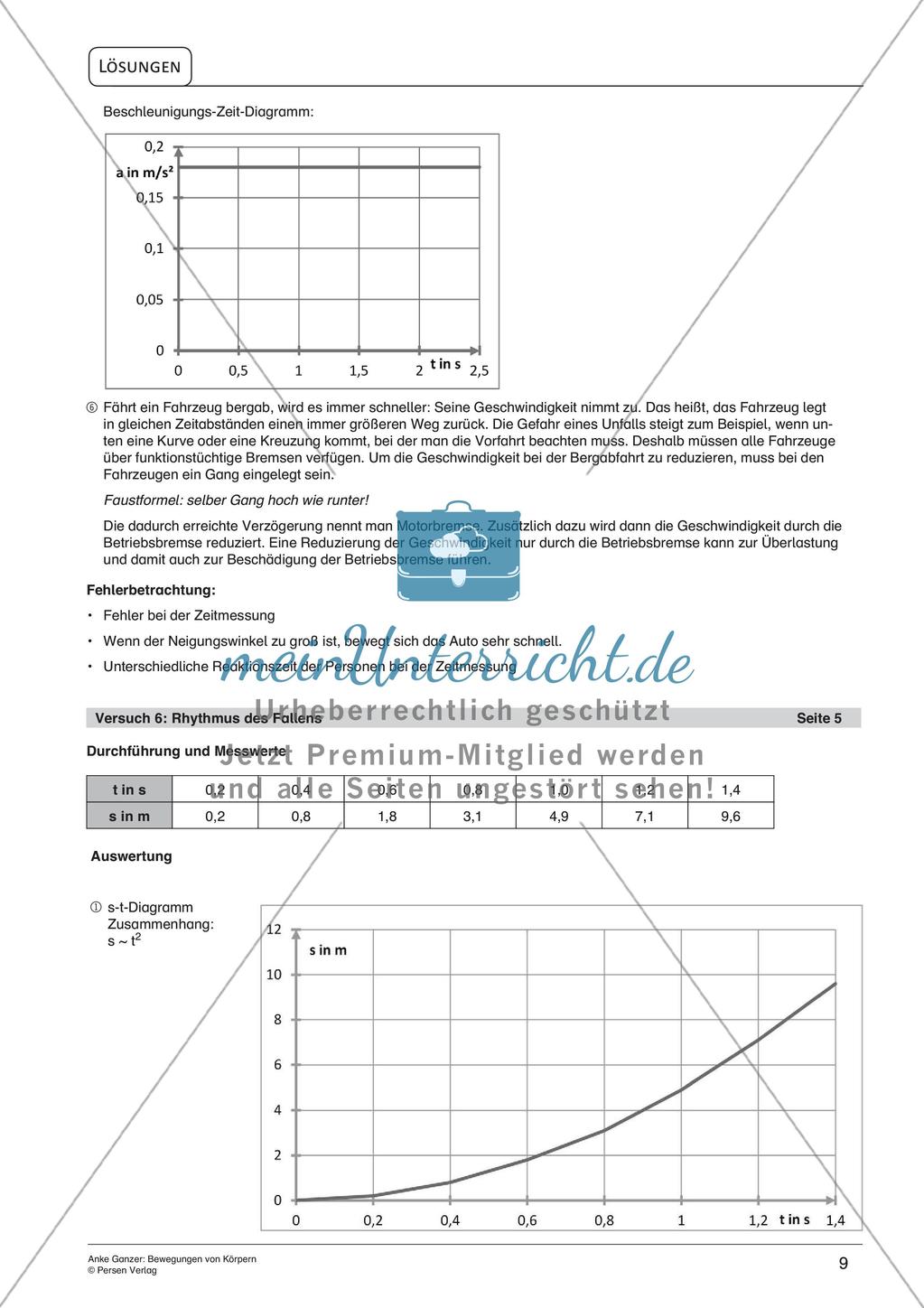 Experimente mit einfachen Mitteln: Bewegungen von Körpern Preview 11