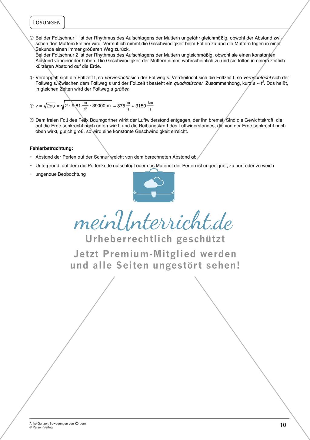 Experimente mit einfachen Mitteln: Bewegungen von Körpern Preview 12