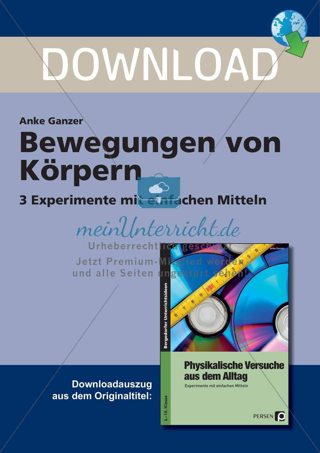 Experimente mit einfachen Mitteln: Bewegungen von Körpern Preview 1