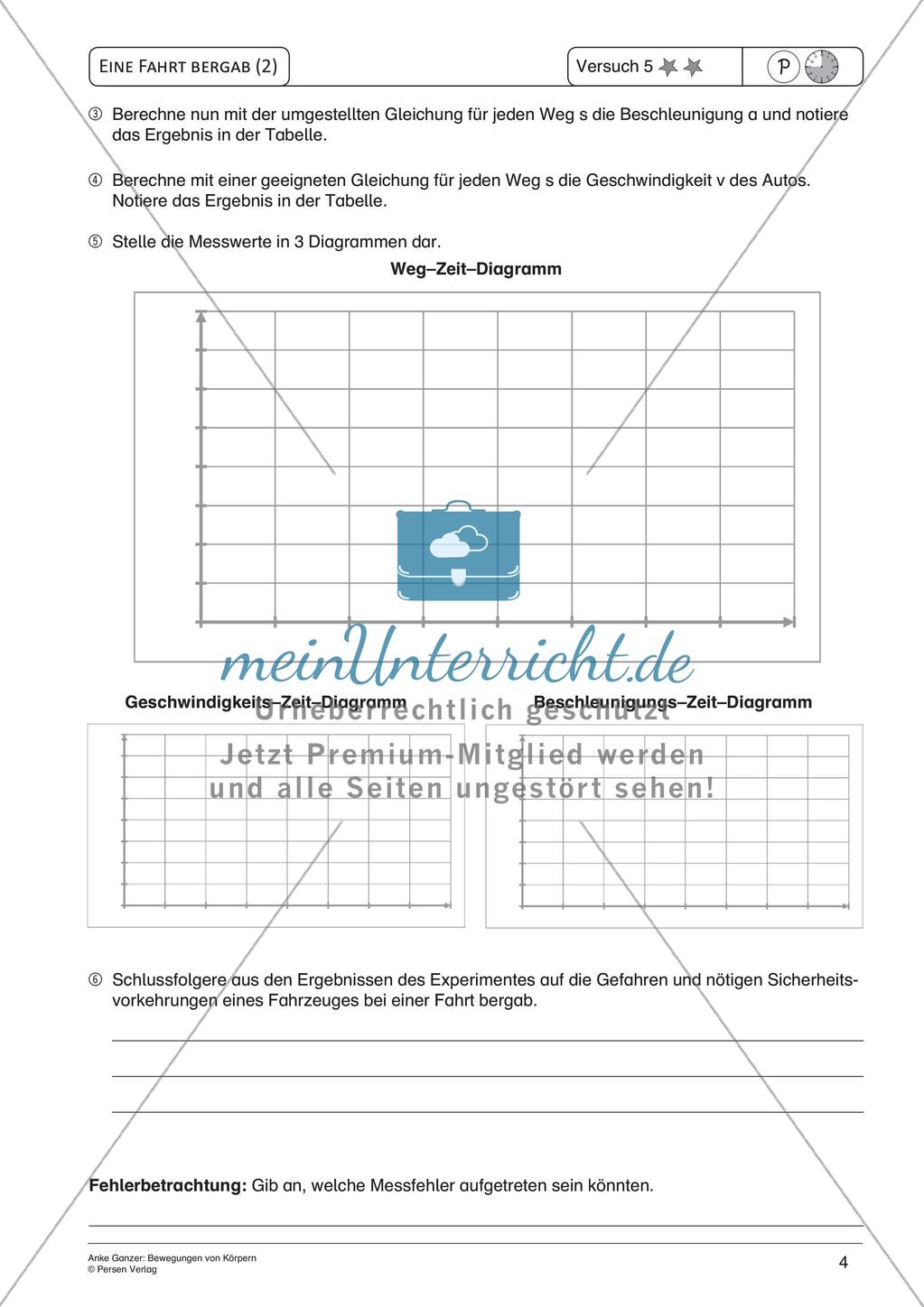 Experimente mit einfachen Mitteln: Bewegungen von Körpern Preview 6