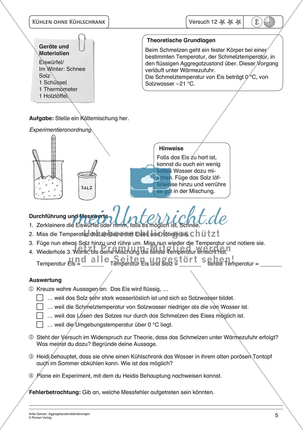 Experimente mit einfachen Mitteln: Aggregatzustandsänderungen Preview 7