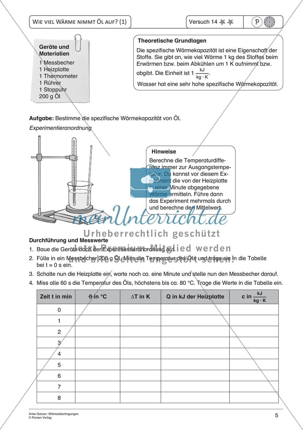 Experimente mit einfachen Mitteln: Wärmeübertragungen Preview 7