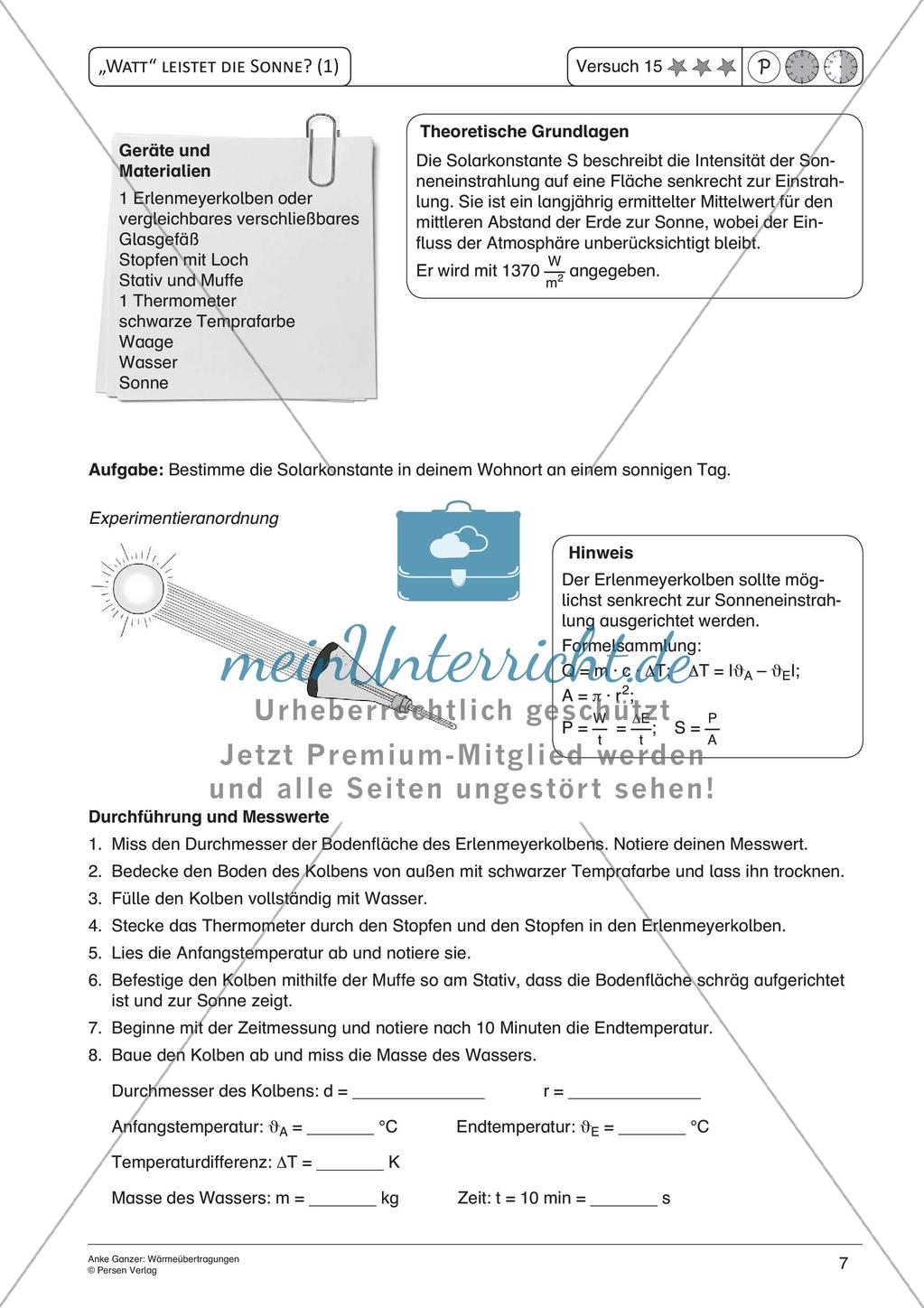 Experimente mit einfachen Mitteln: Wärmeübertragungen Preview 9