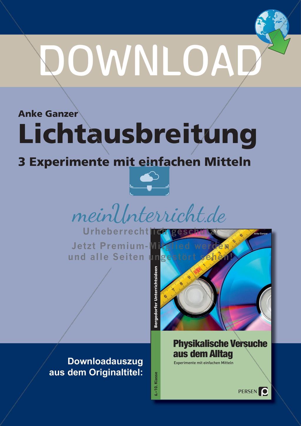 Experimente mit einfachen Mitteln: Lichtausbreitung Preview 1