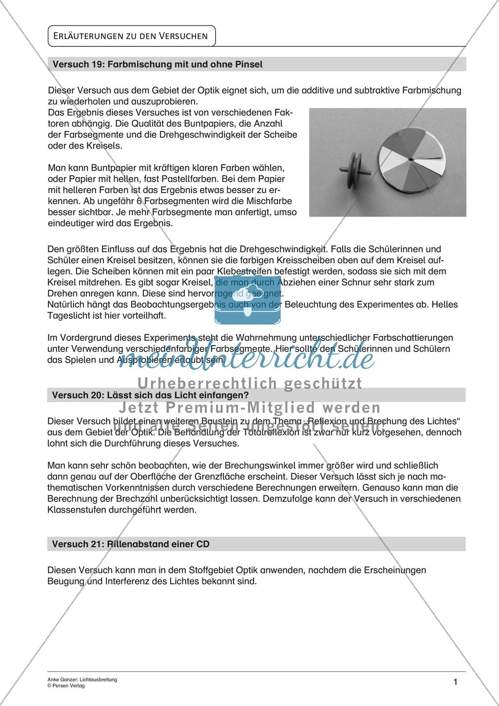 Experimente mit einfachen Mitteln: Lichtausbreitung Preview 3