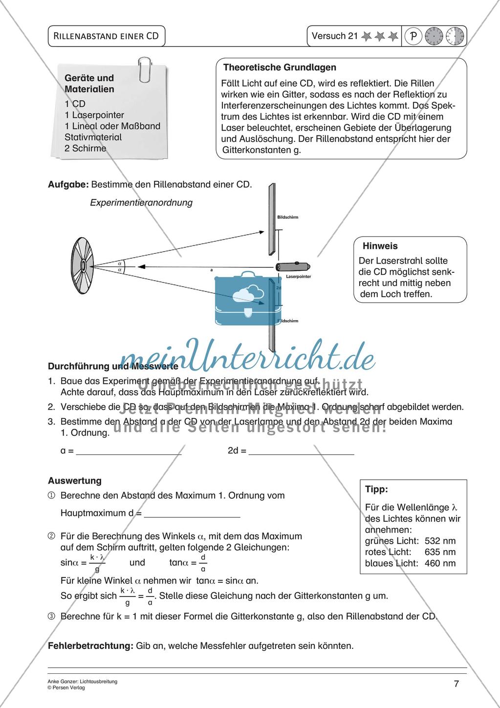 Experimente mit einfachen Mitteln: Lichtausbreitung Preview 9