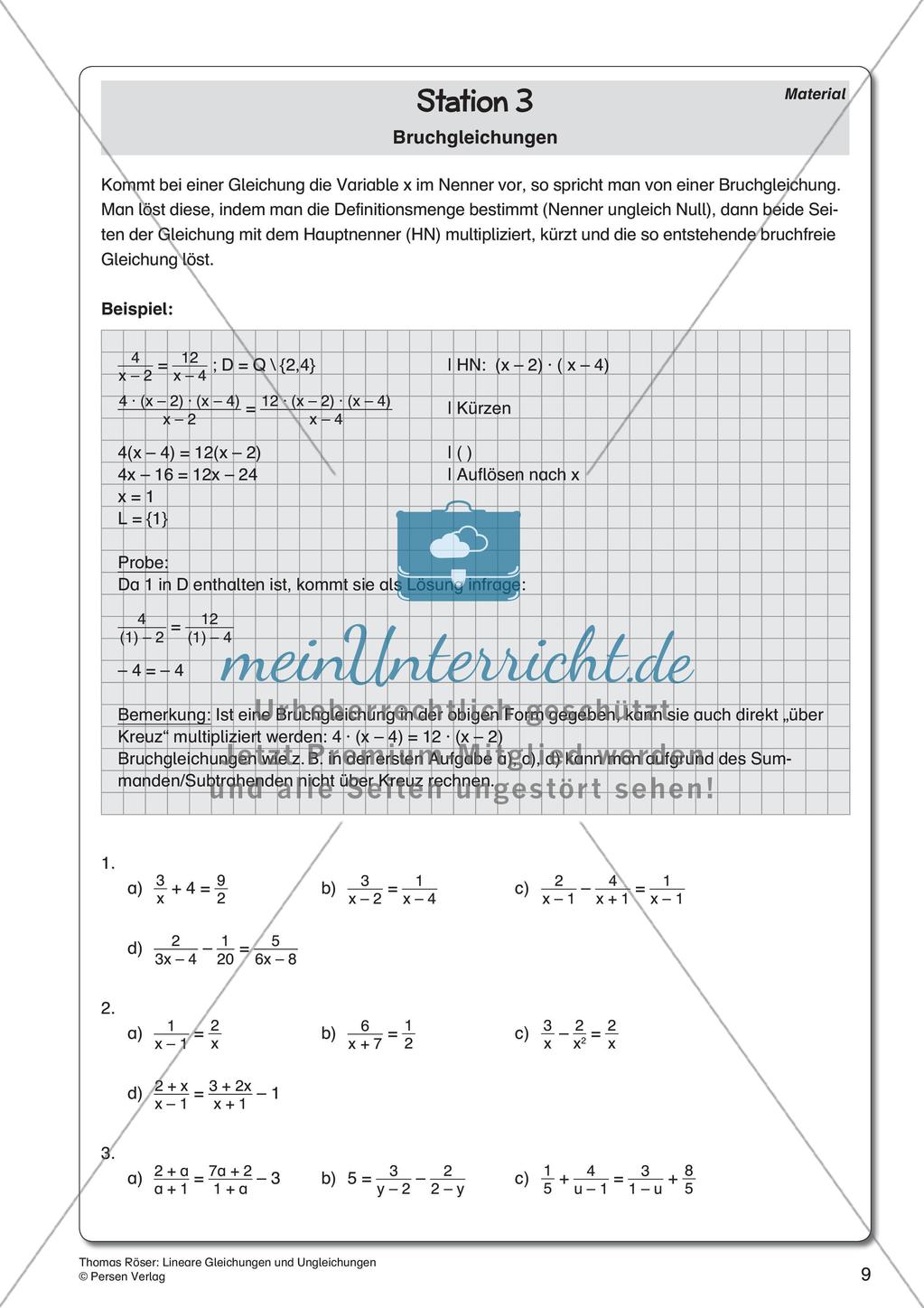 Lineare Gleichungen und Ungleichungen Preview 11