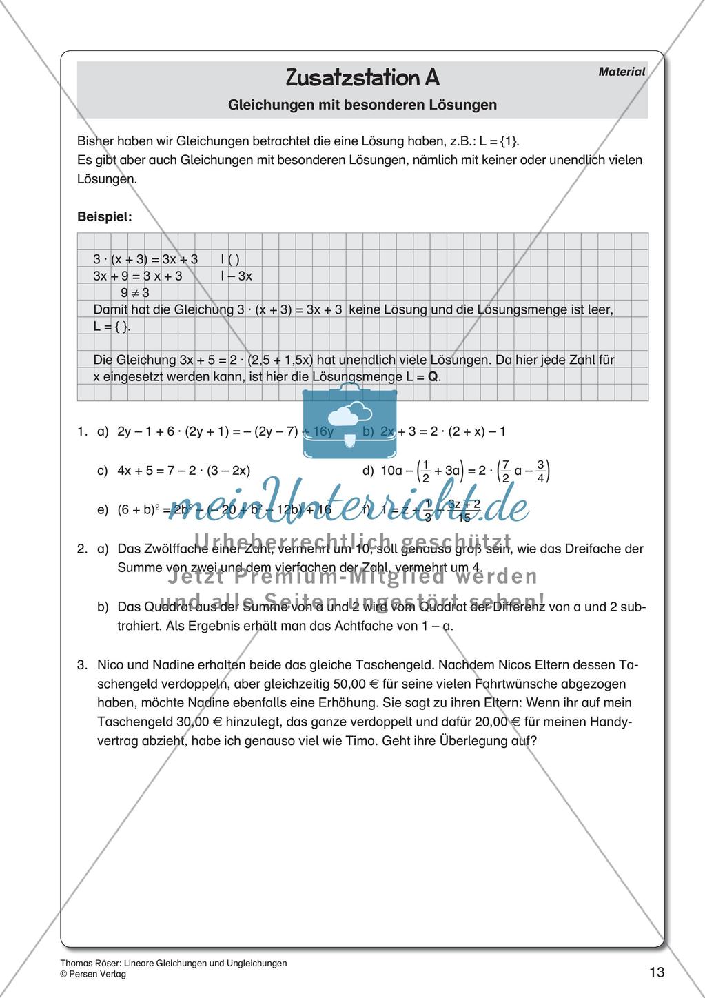 Lineare Gleichungen und Ungleichungen Preview 15