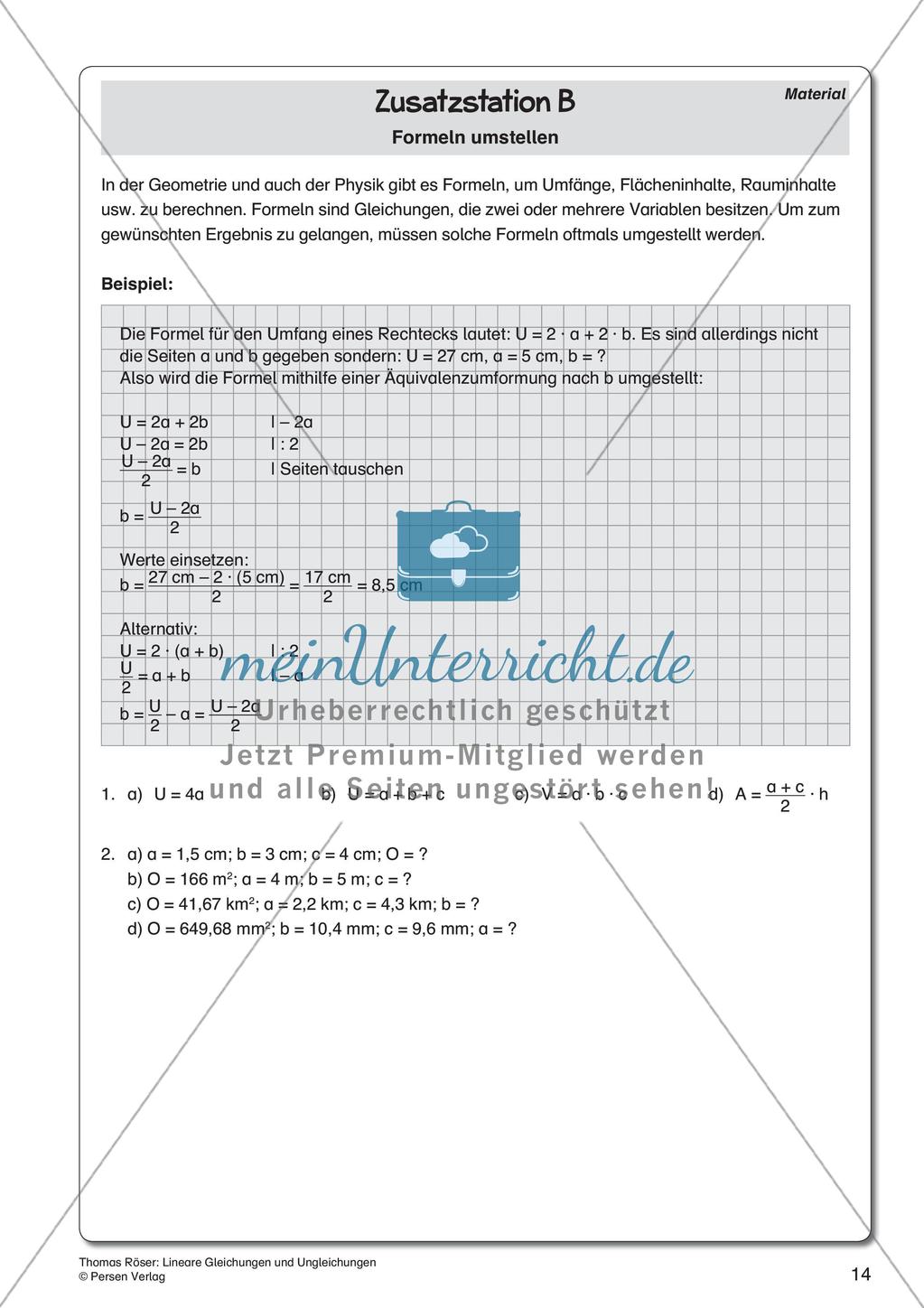Lineare Gleichungen und Ungleichungen Preview 16