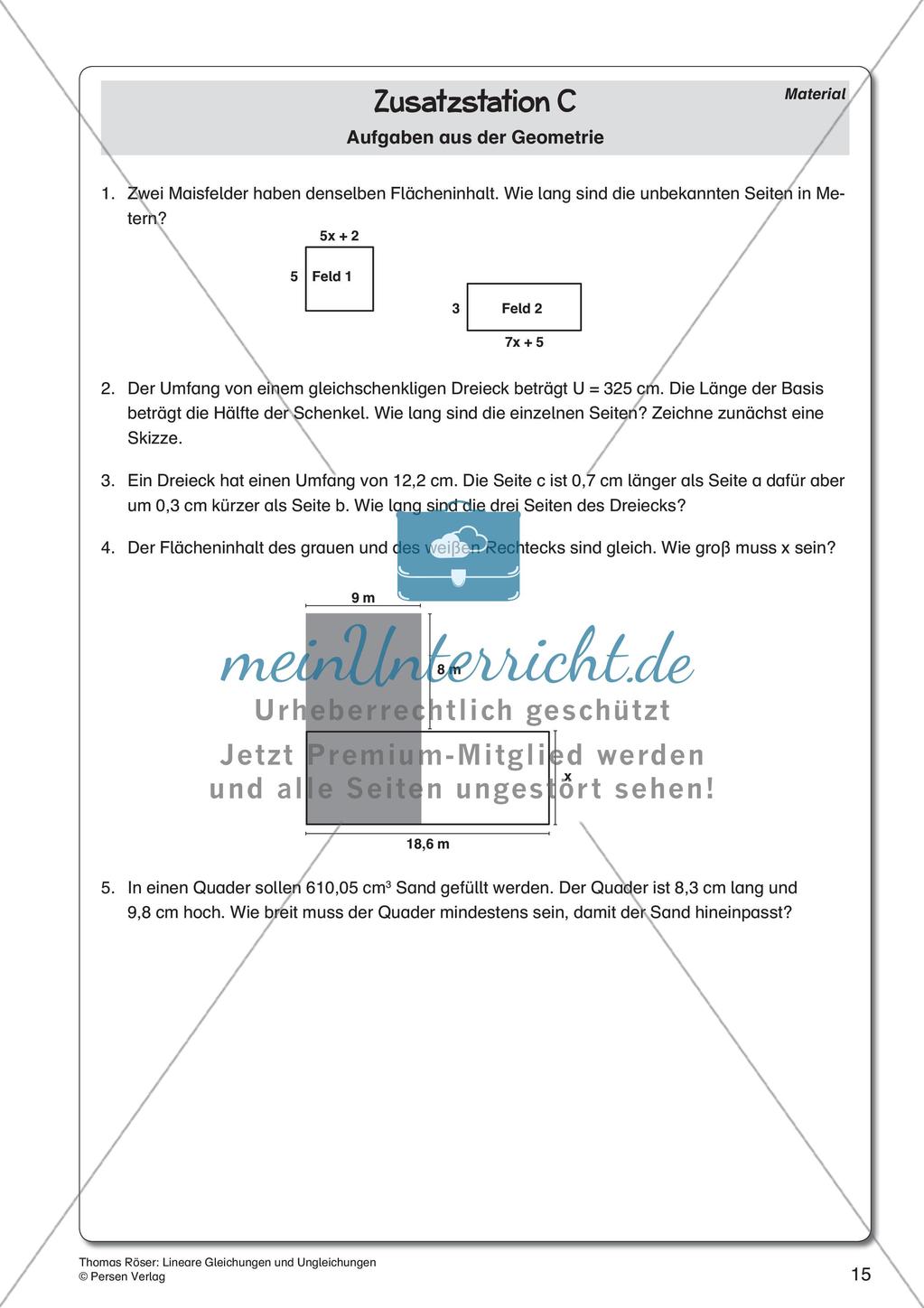 Lineare Gleichungen und Ungleichungen Preview 17