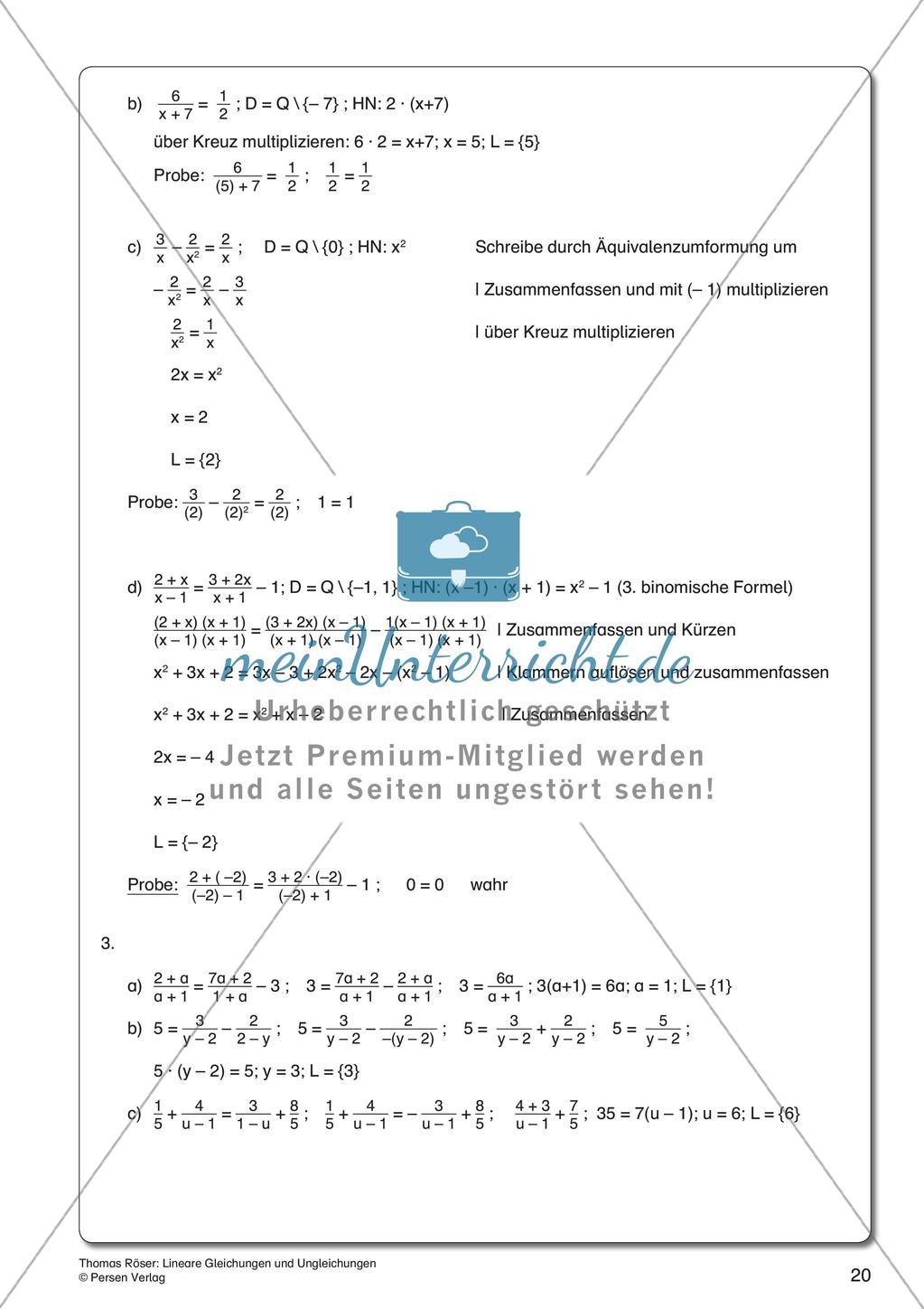 Lineare Gleichungen und Ungleichungen Preview 22
