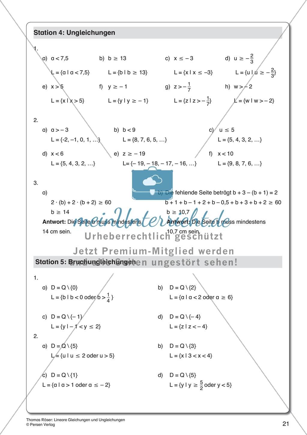 Lineare Gleichungen und Ungleichungen Preview 23