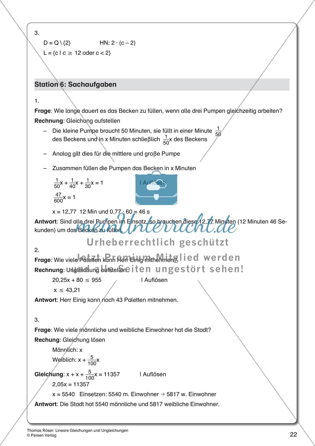 Lineare Gleichungen und Ungleichungen Preview 24