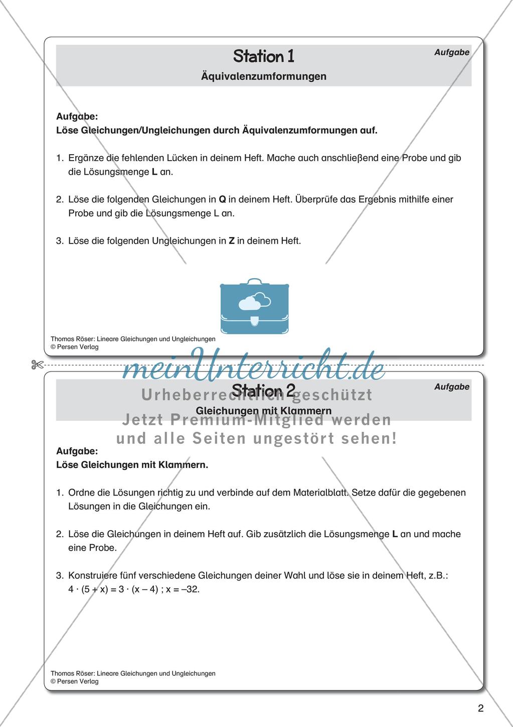 Lineare Gleichungen und Ungleichungen Preview 4