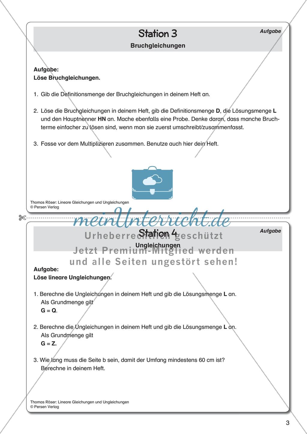 Lineare Gleichungen und Ungleichungen Preview 5