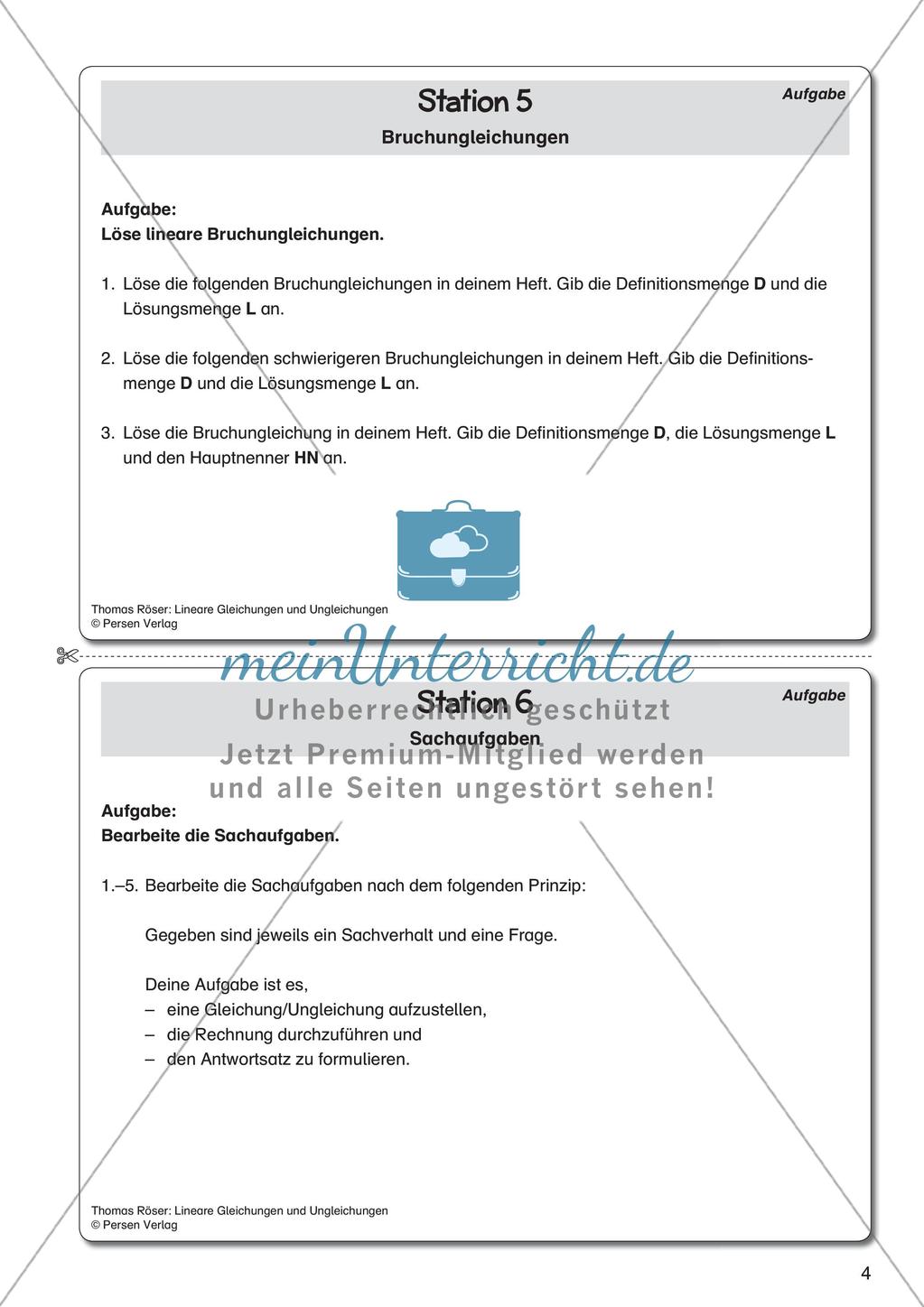 Lineare Gleichungen und Ungleichungen Preview 6