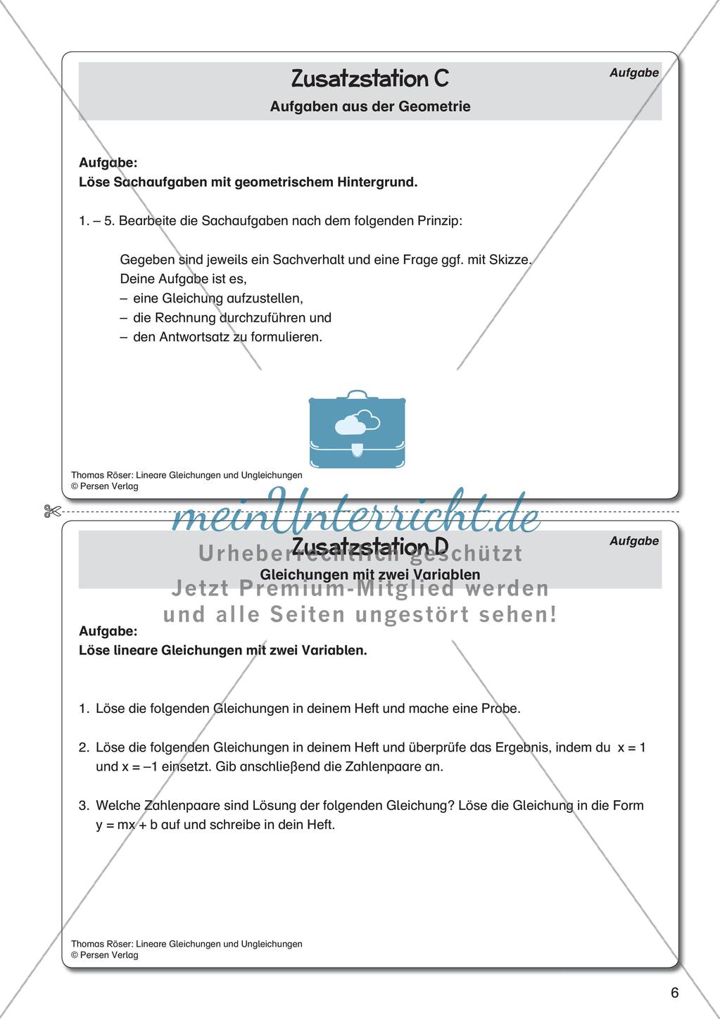 Lineare Gleichungen und Ungleichungen Preview 8