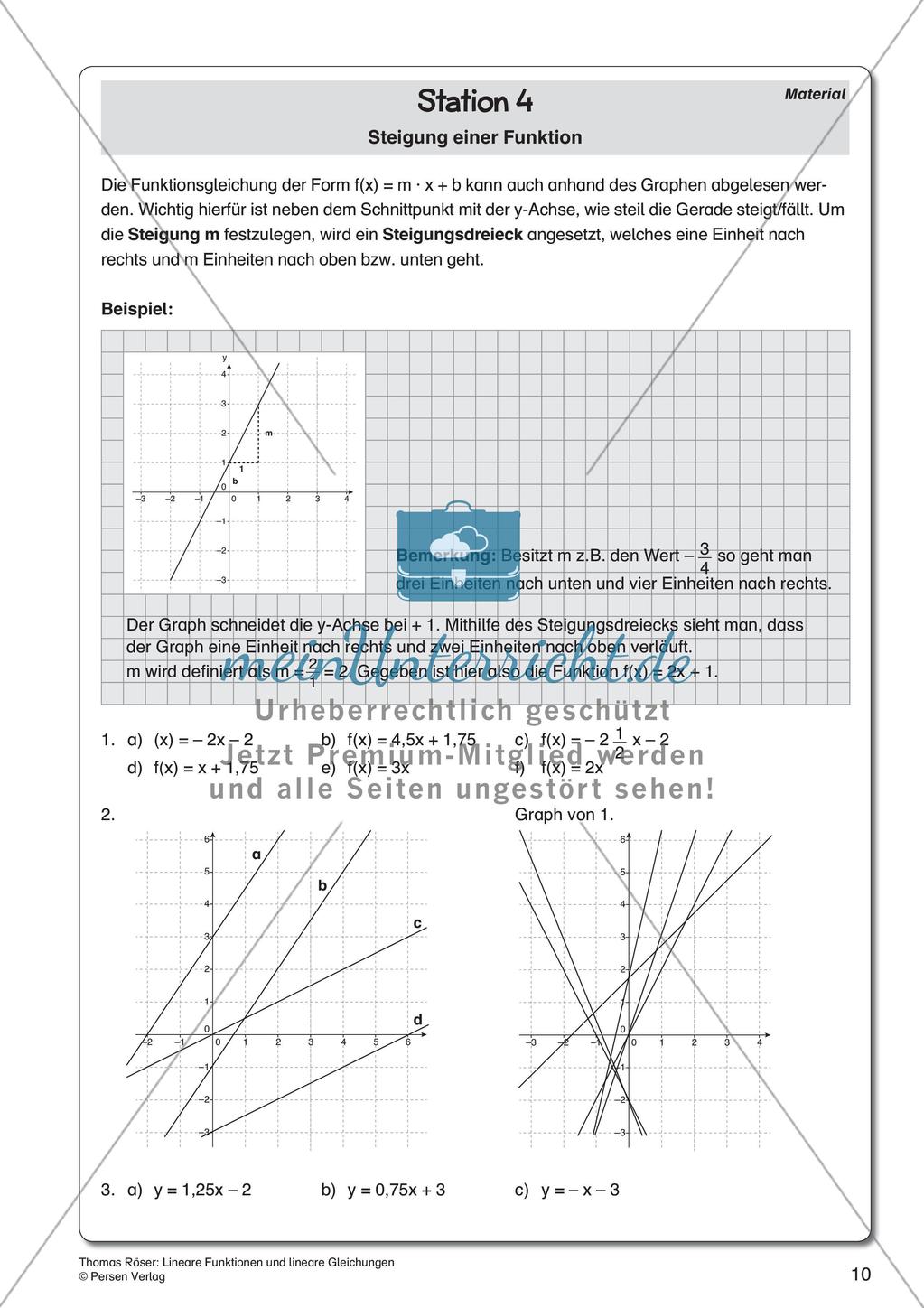 Lineare Funktionen und lineare Gleichungen Preview 12