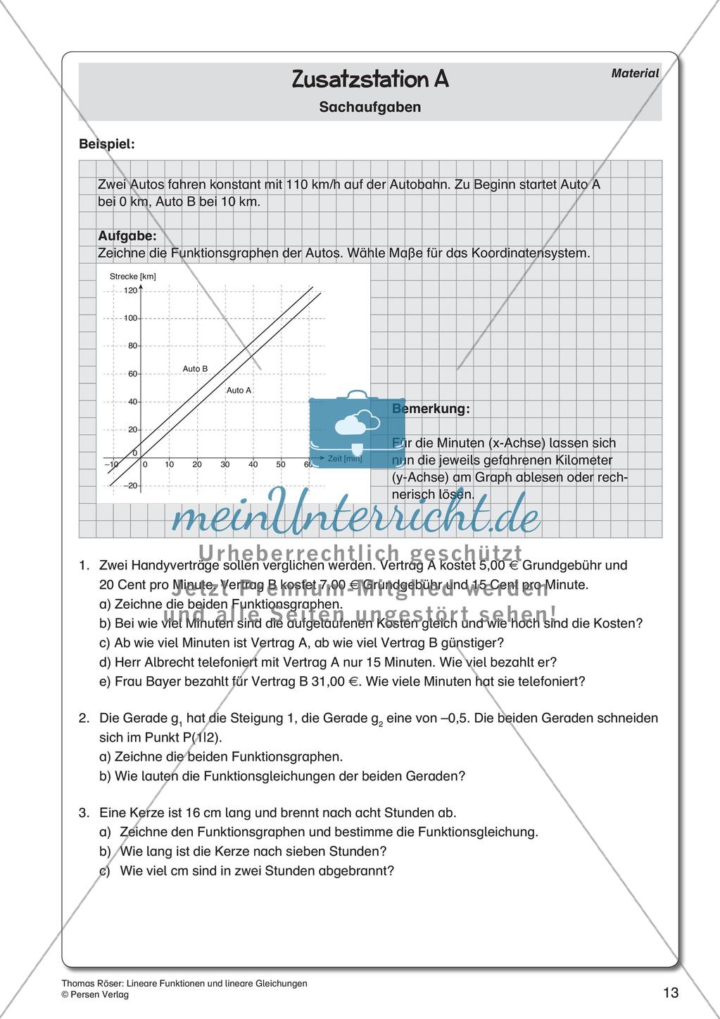Lineare Funktionen und lineare Gleichungen Preview 15