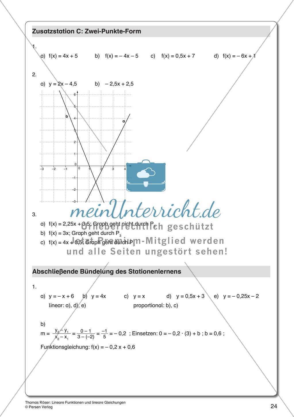 Lineare Funktionen und lineare Gleichungen Preview 26
