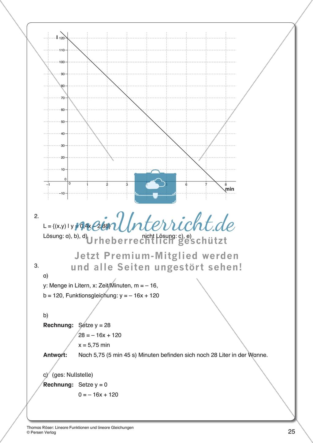 Lineare Funktionen und lineare Gleichungen Preview 27