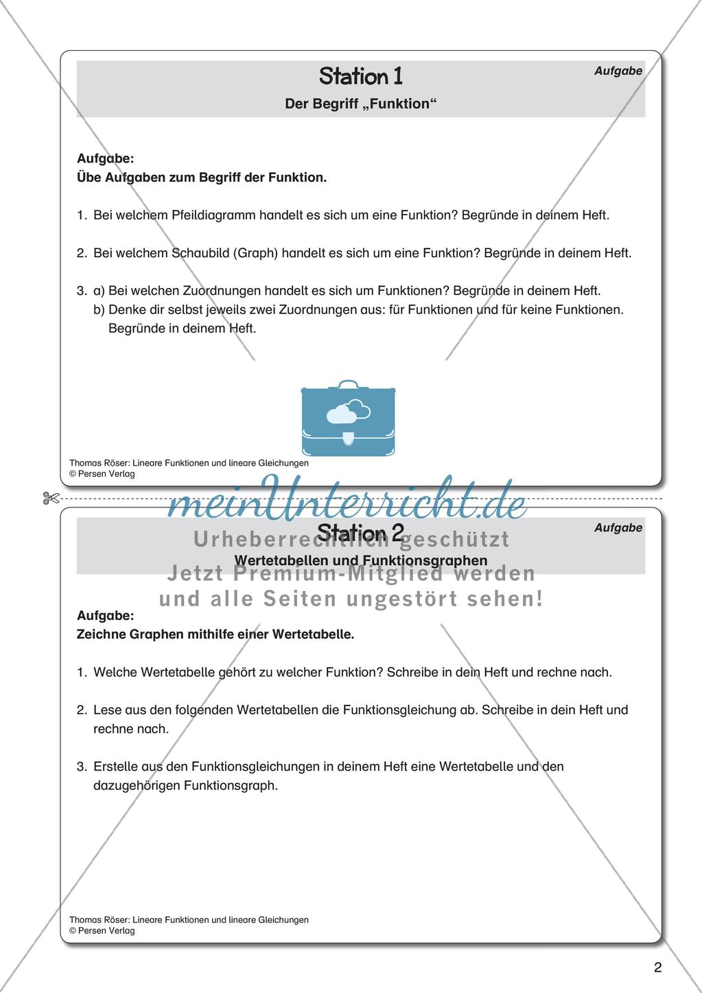 Lineare Funktionen und lineare Gleichungen Preview 4