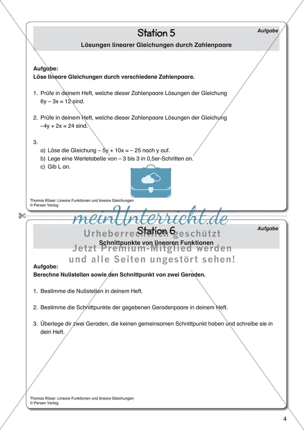 Lineare Funktionen und lineare Gleichungen Preview 6