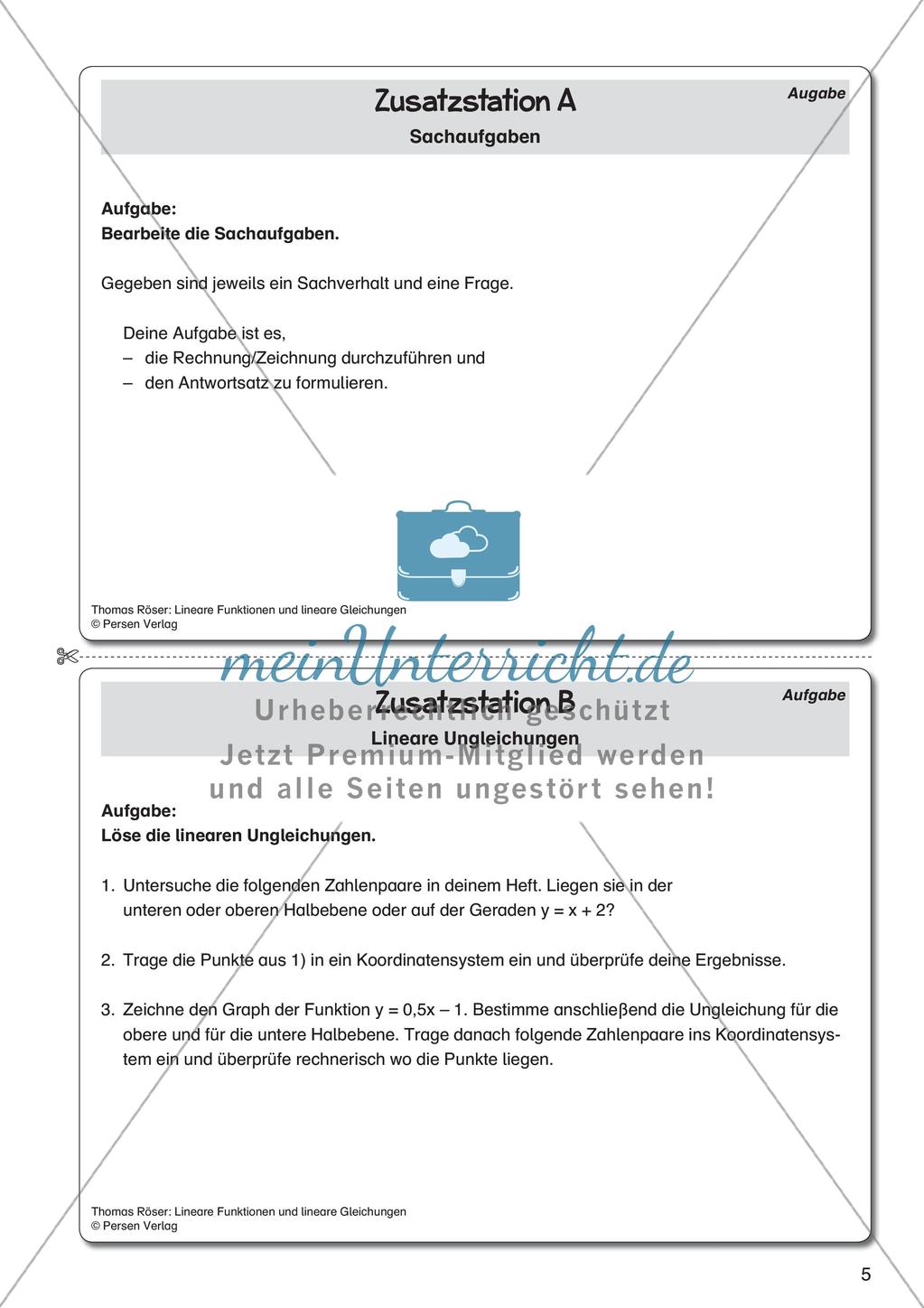 Lineare Funktionen und lineare Gleichungen Preview 7
