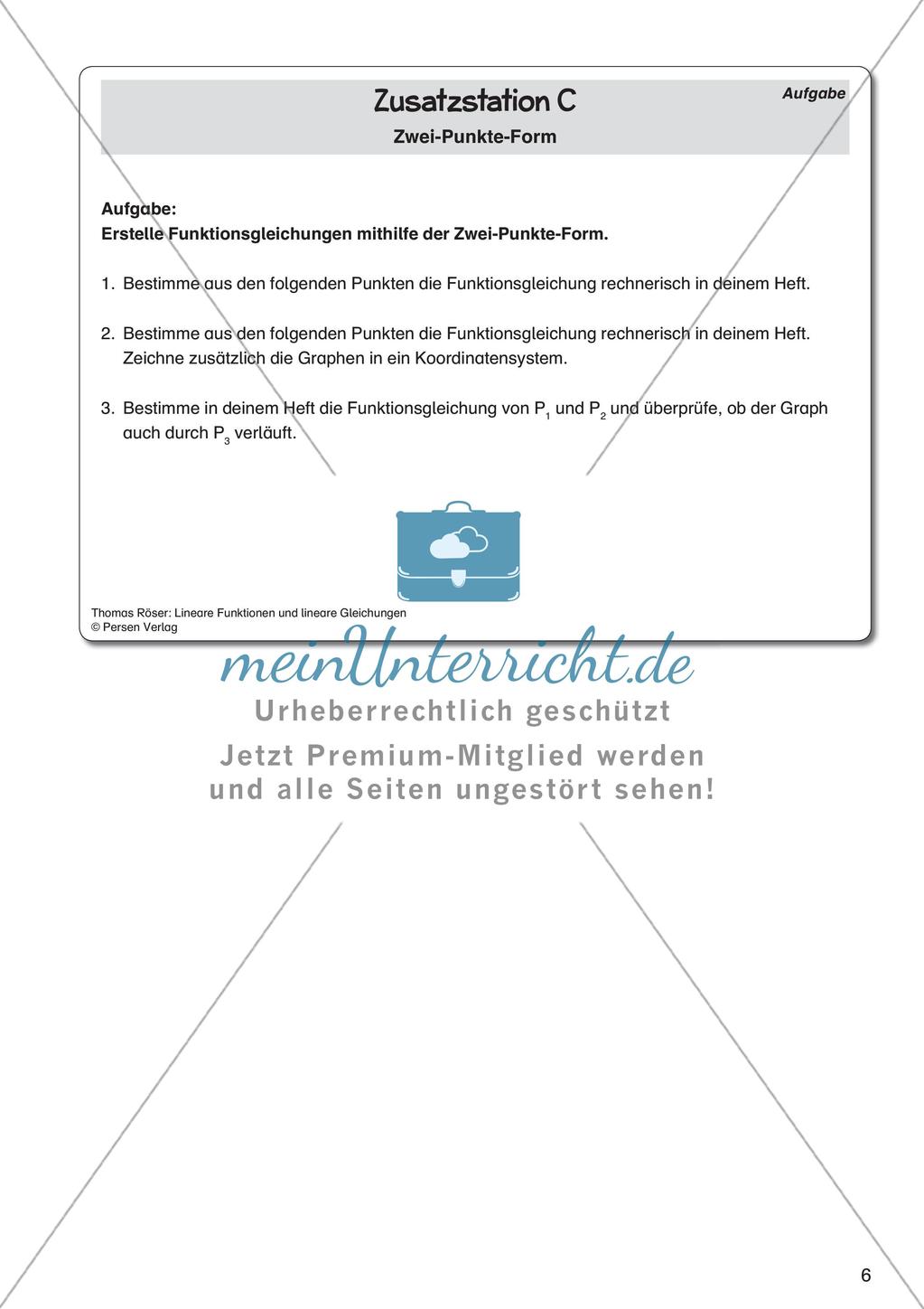Lineare Funktionen und lineare Gleichungen Preview 8