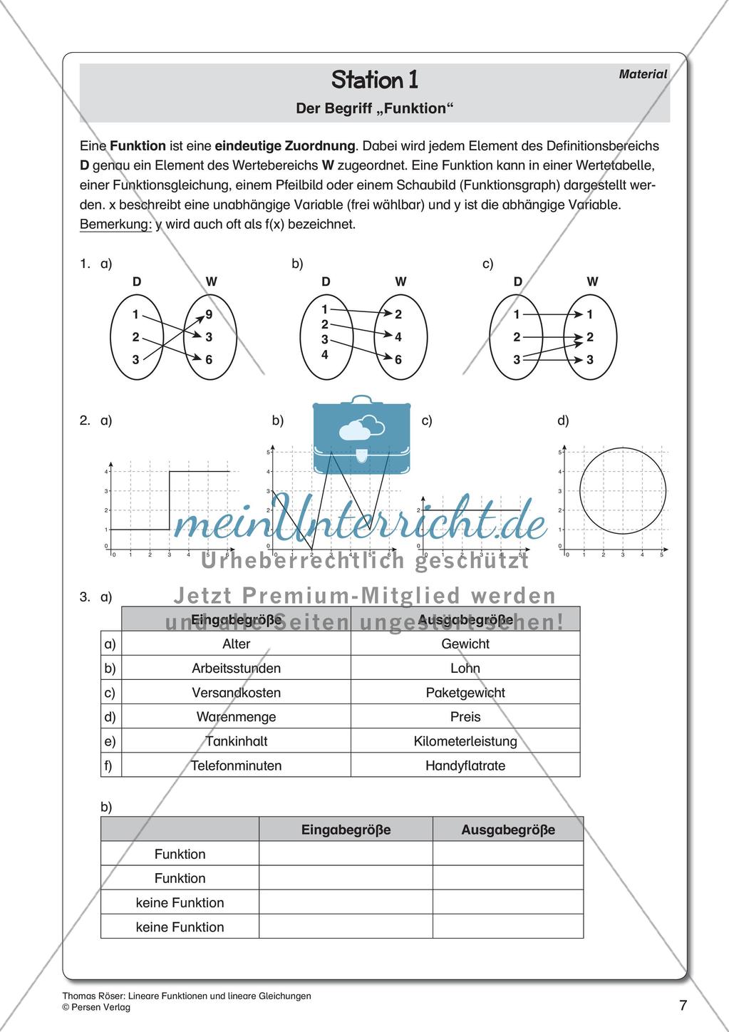 Lineare Funktionen und lineare Gleichungen Preview 9