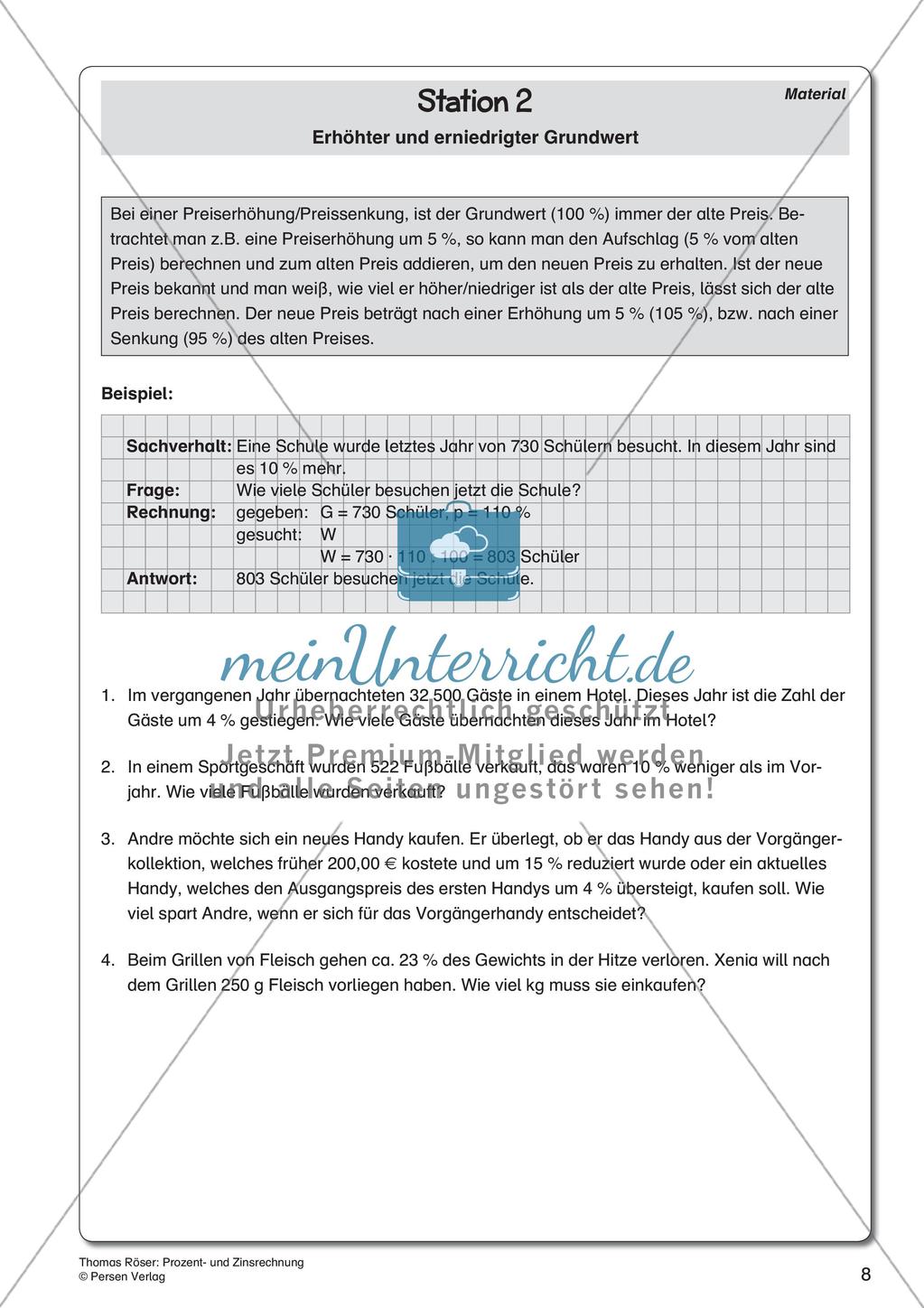 Prozent- und Zinsrechnung Preview 10