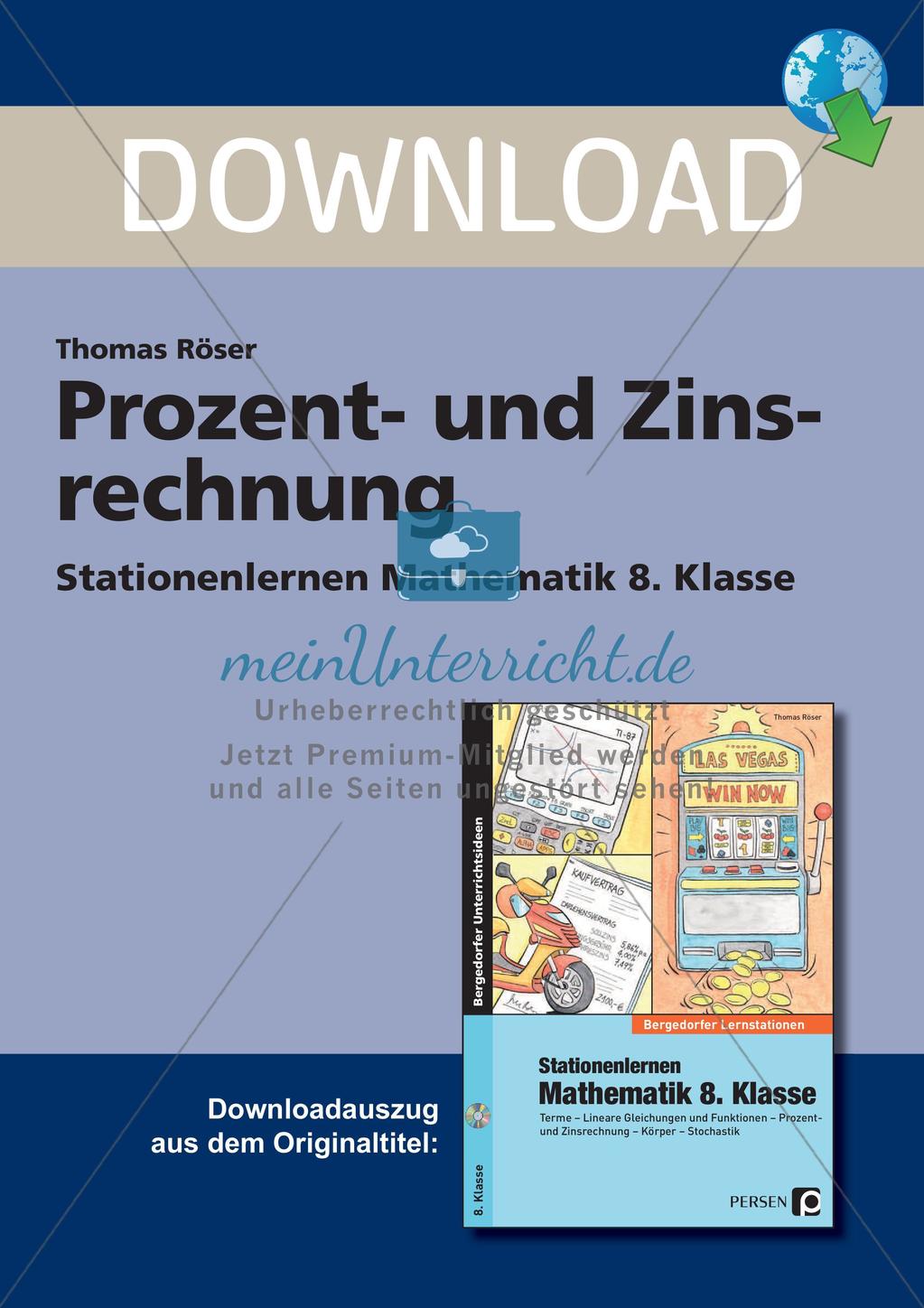 Prozent- und Zinsrechnung Preview 1