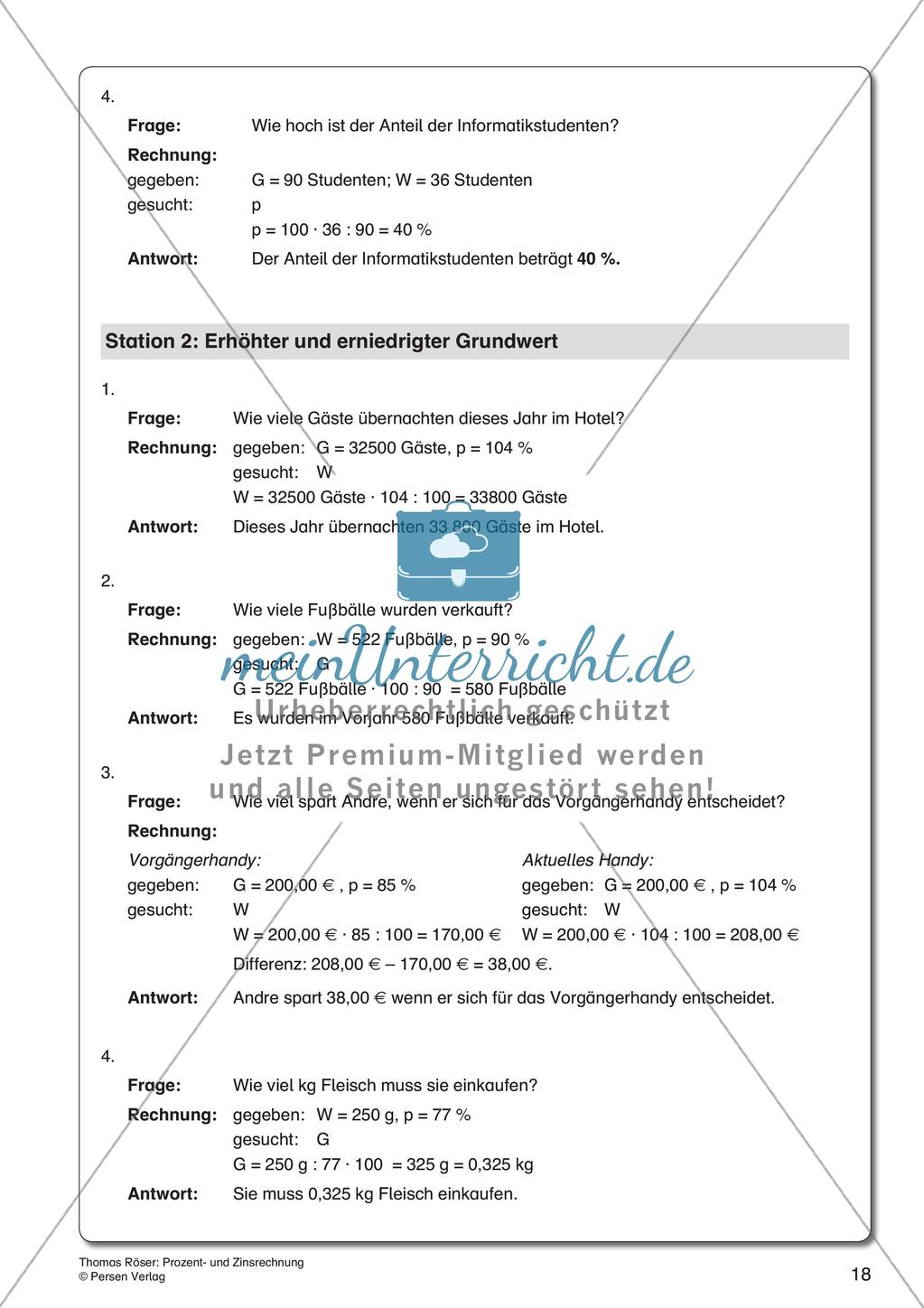Prozent- und Zinsrechnung Preview 20