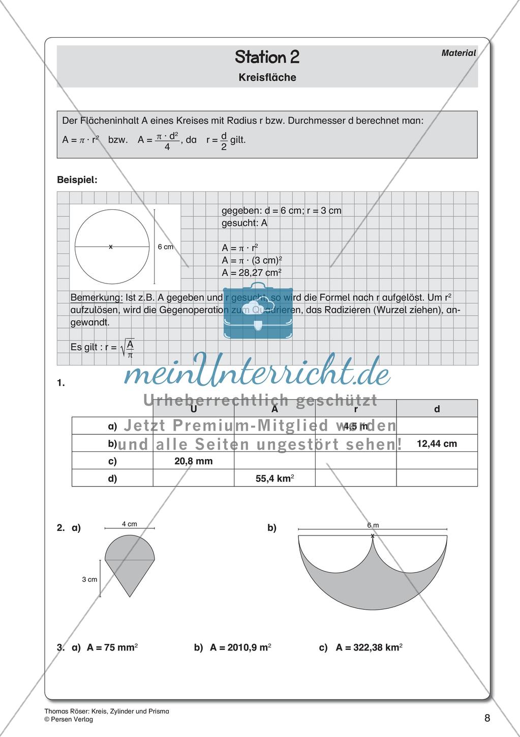 Kreis, Zylinder und Prisma Preview 10