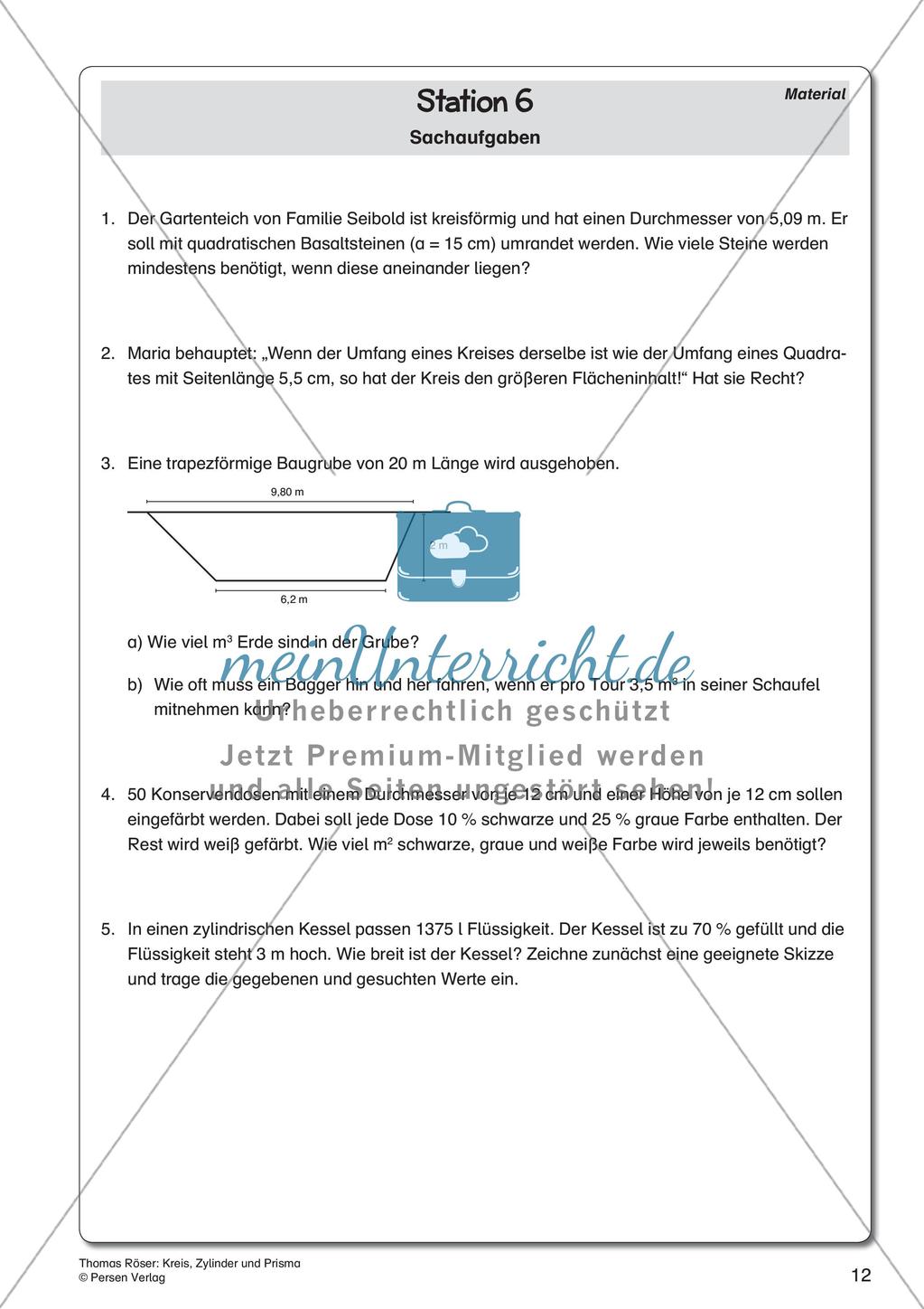 Kreis, Zylinder und Prisma Preview 14