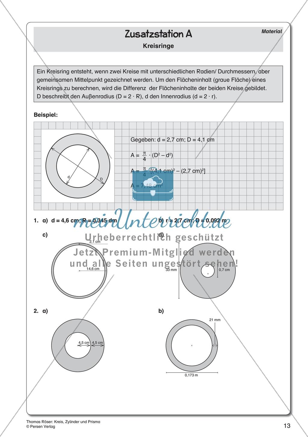 Kreis, Zylinder und Prisma Preview 15