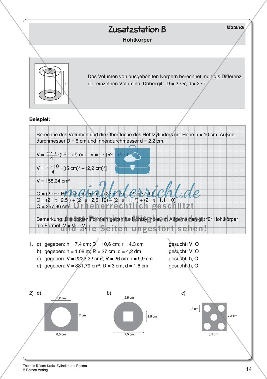 Kreis, Zylinder und Prisma Preview 16