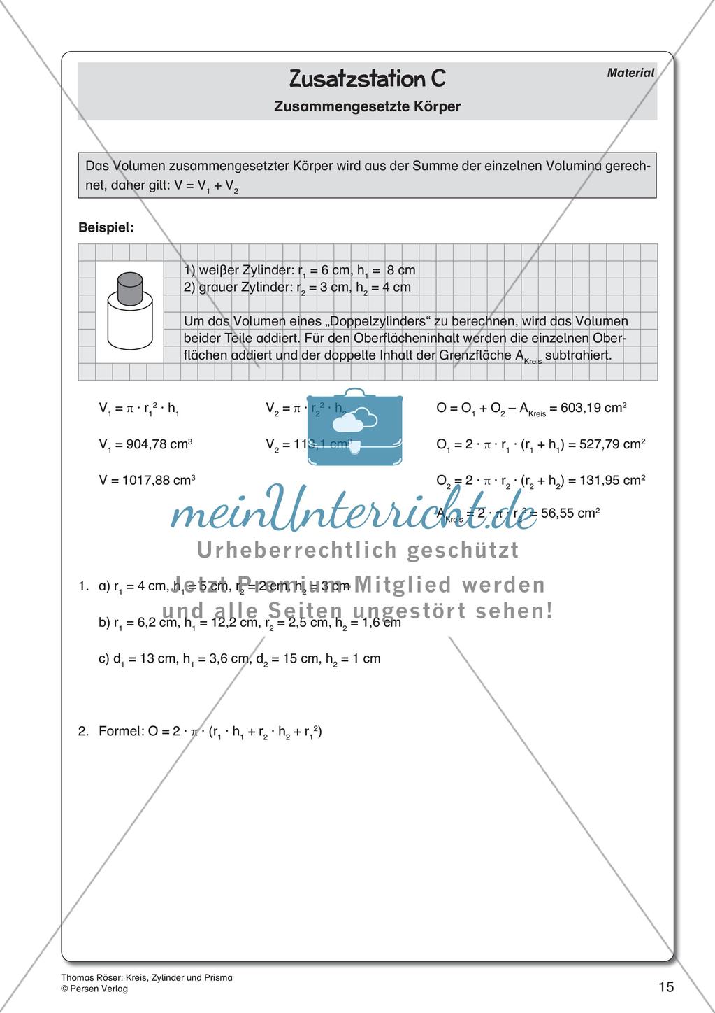 Kreis, Zylinder und Prisma Preview 17