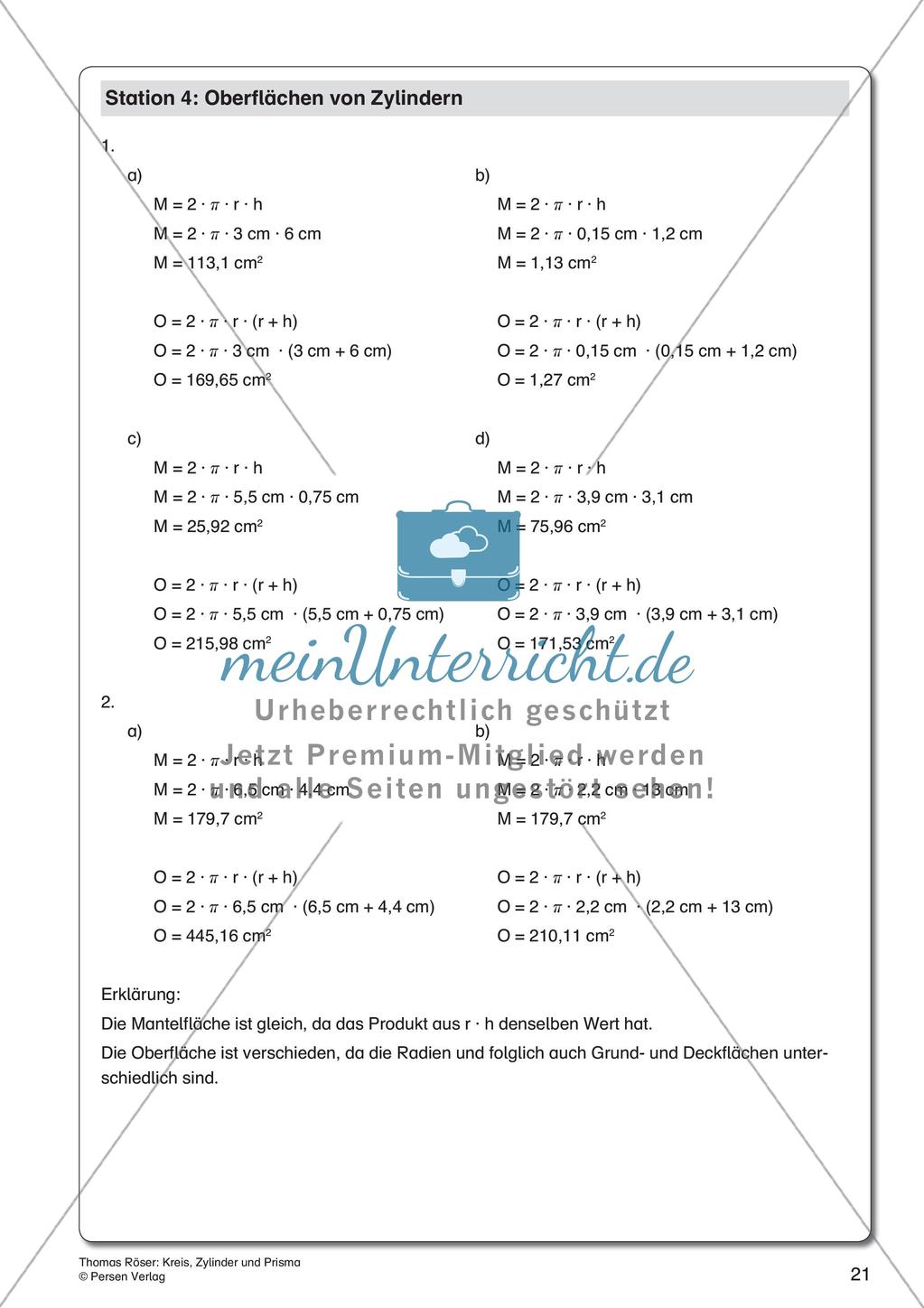 Kreis, Zylinder und Prisma Preview 23