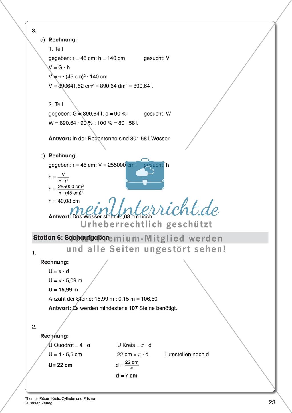 Kreis, Zylinder und Prisma Preview 25