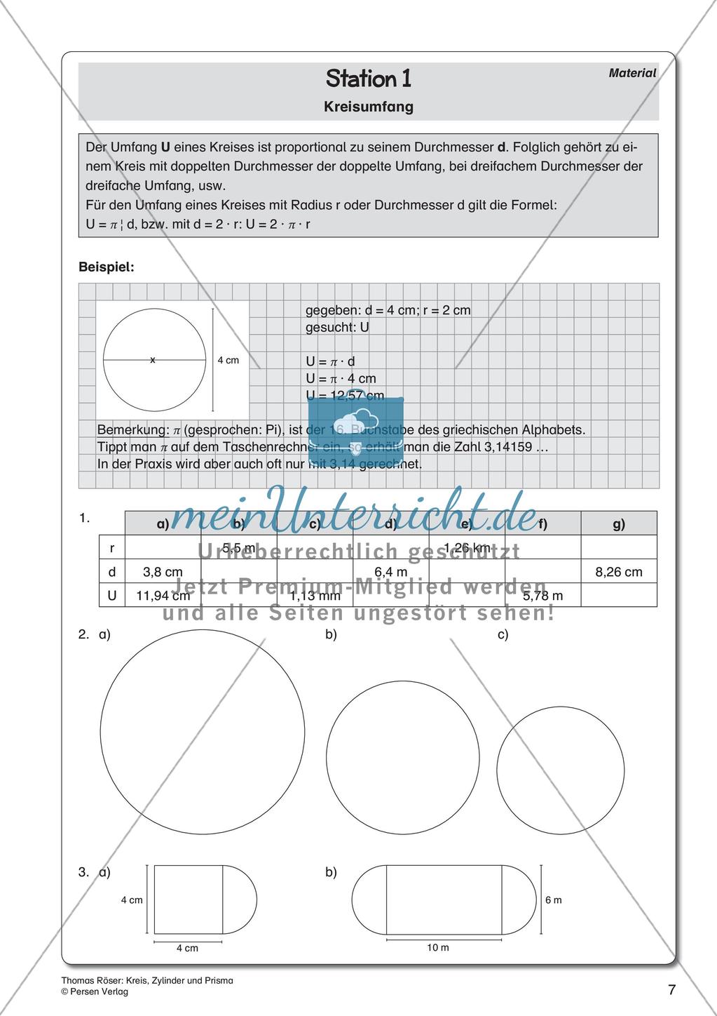 Kreis, Zylinder und Prisma Preview 9